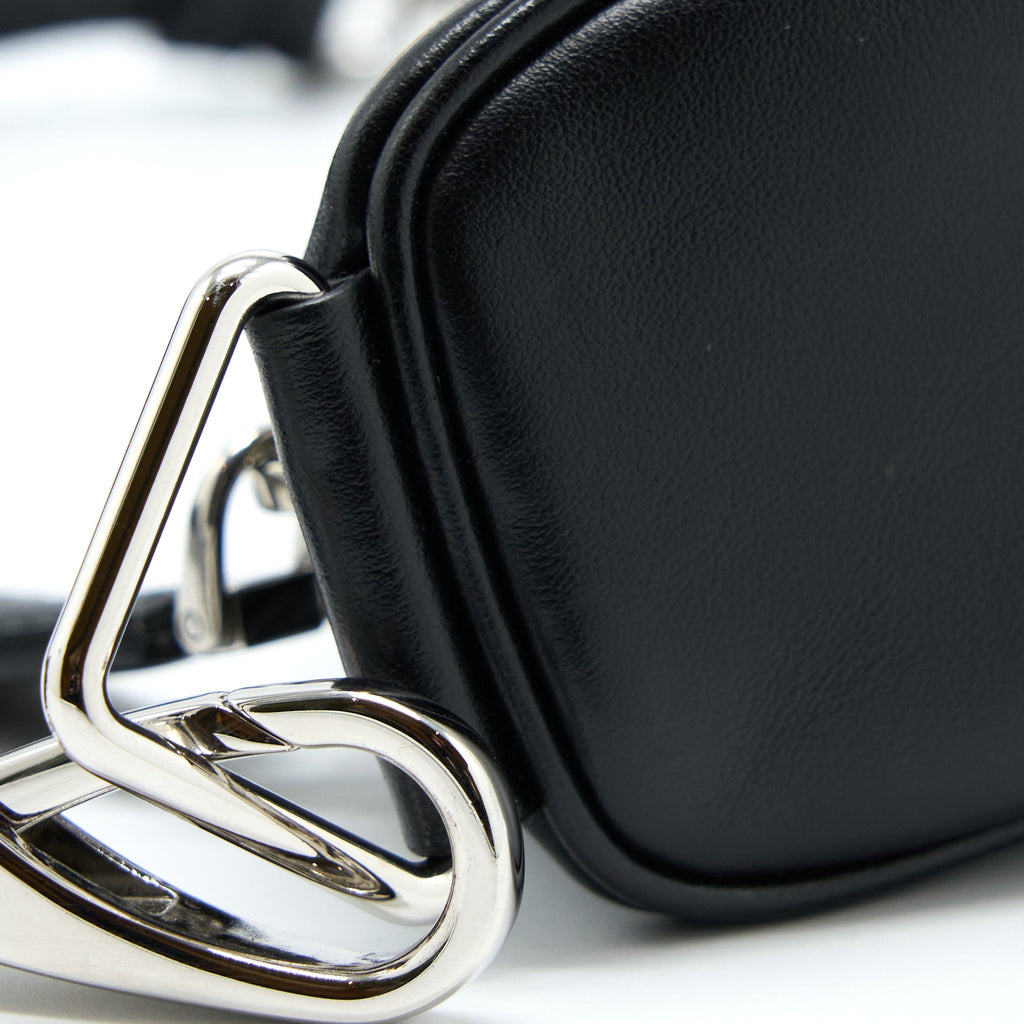 PRADA TRIANGLE SHOULDER BAG LEATHER BLACK SHW