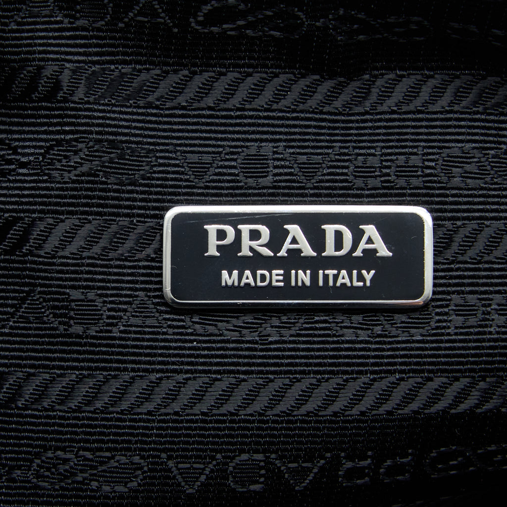 PRADA TRIANGLE SHOULDER BAG LEATHER BLACK SHW