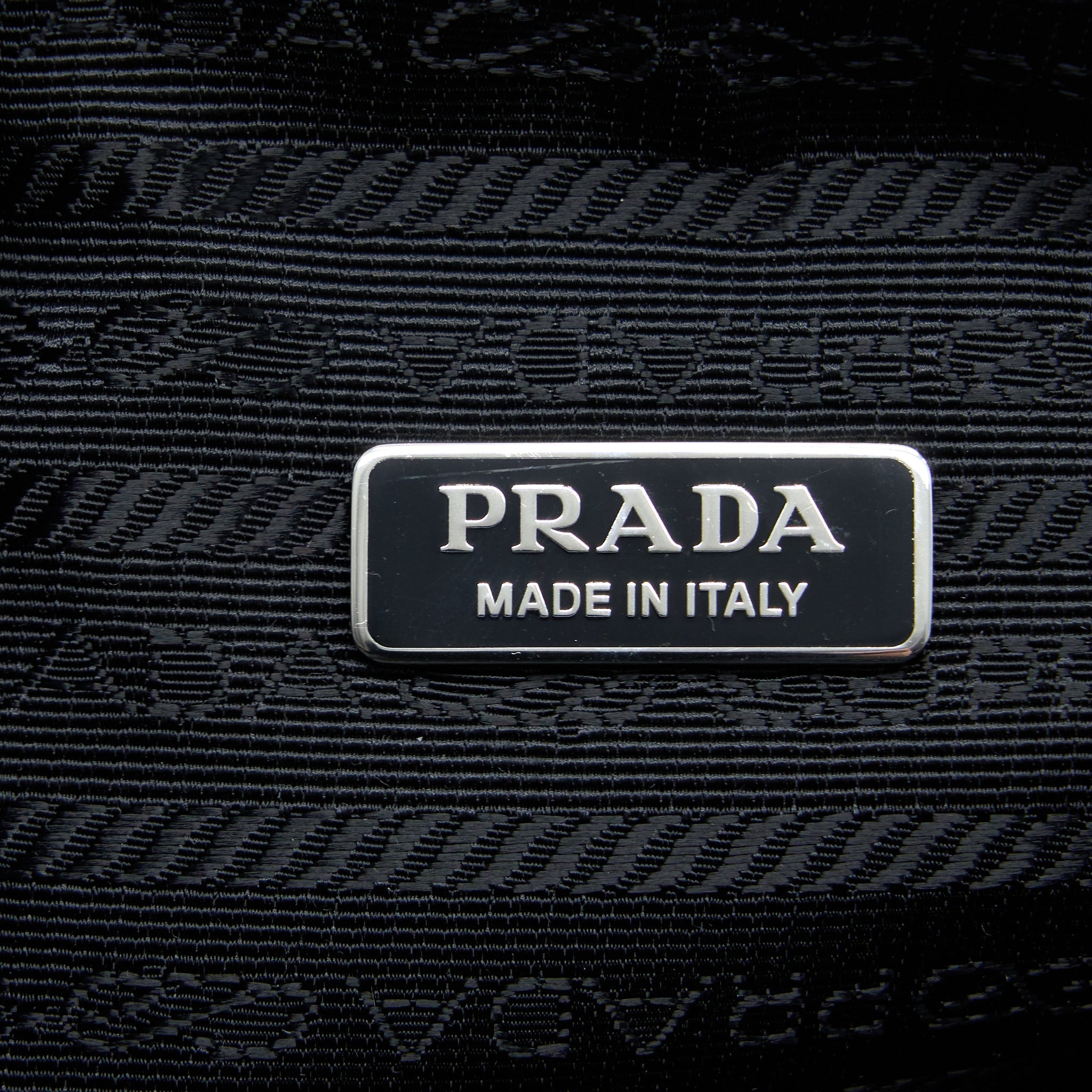PRADA TRIANGLE SHOULDER BAG LEATHER BLACK SHW