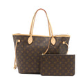 LOUIS VUITTON NEVERFULL MM MONOGRAM CANVAS / BEIGE LGHW