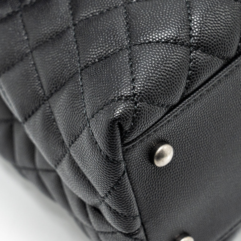 CHANEL LARGE COCO HANDLE CAVIAR BLACK RUTHENIUM HARDWARE