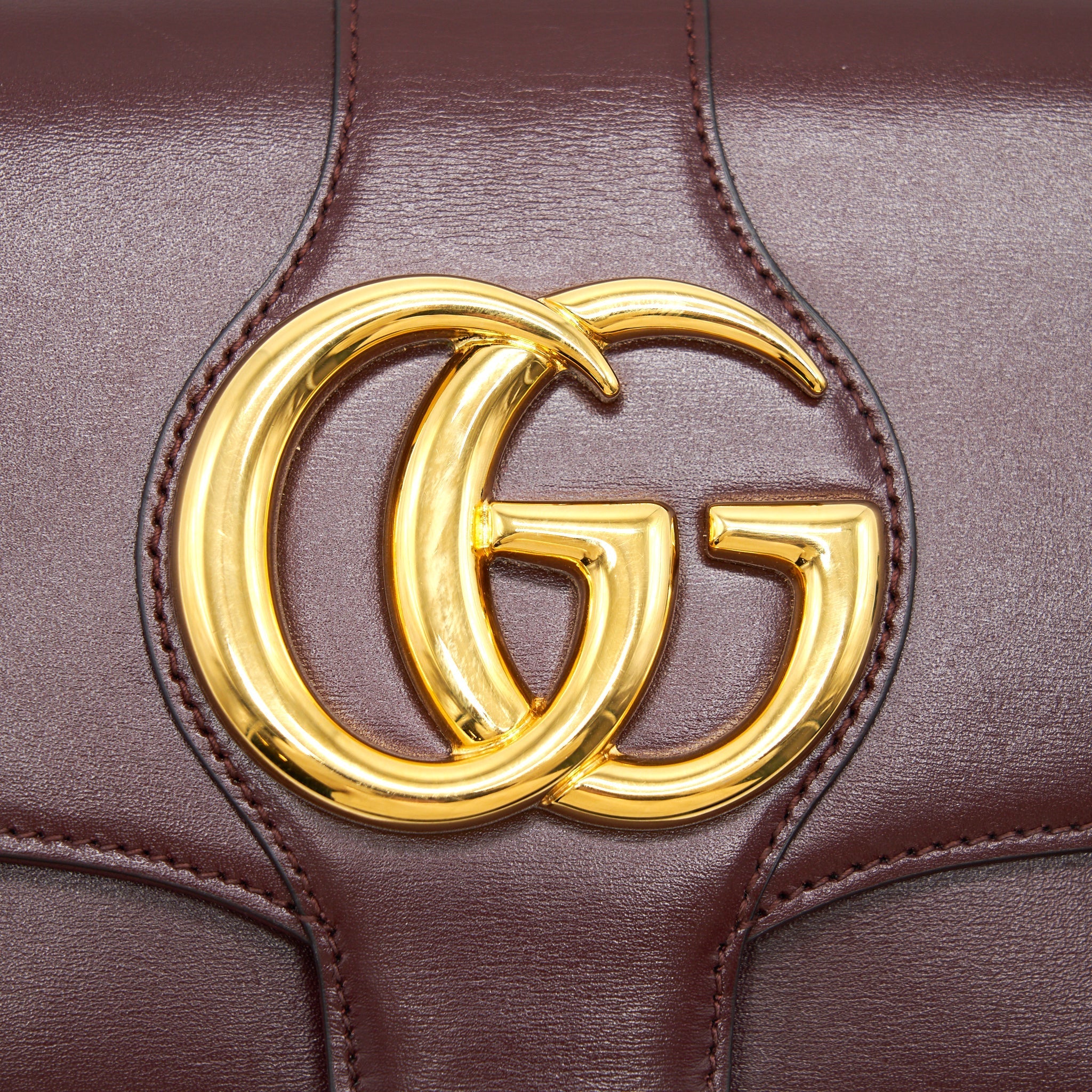 GUCCI ARLI SMALL SHOULDER BAG BURGUNDY WITH GHW