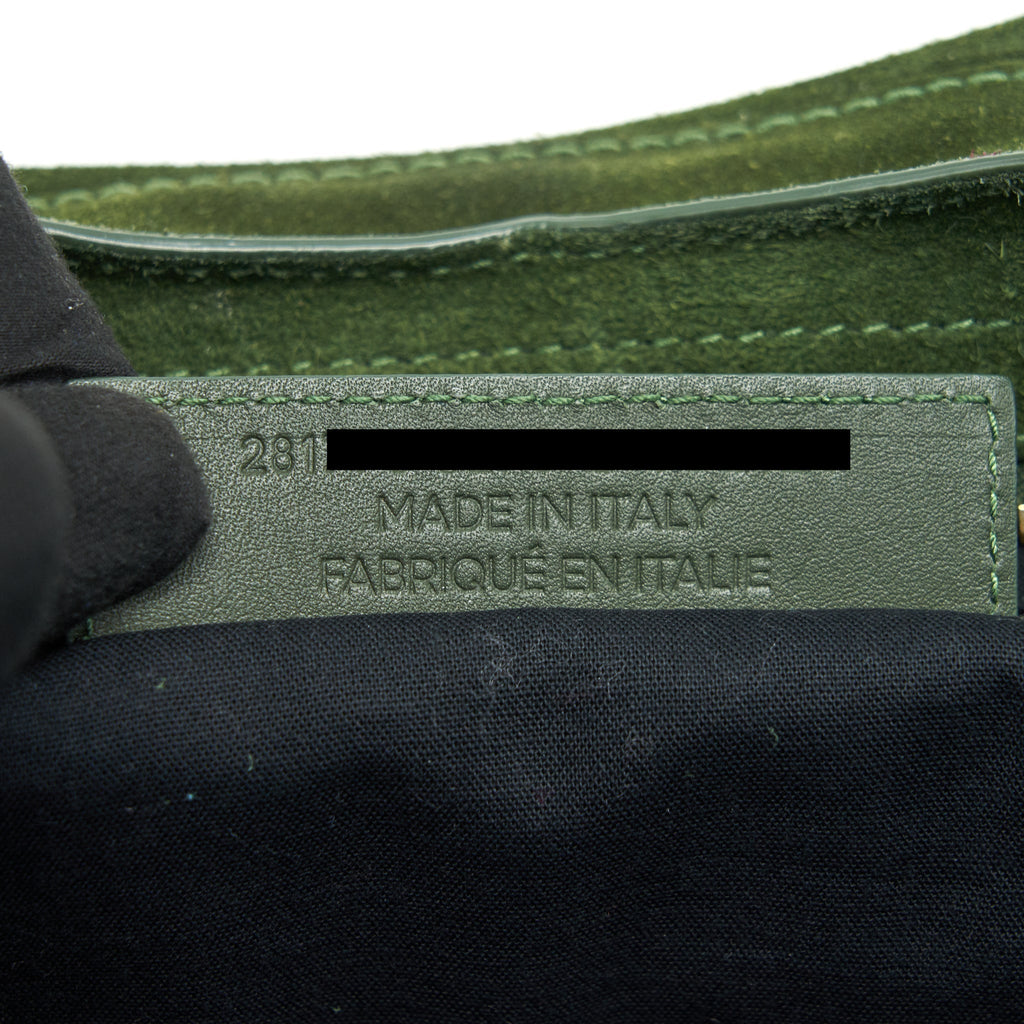 BALENCIAGA GIANT CITY BAG IN SUEDE GREEN GHW