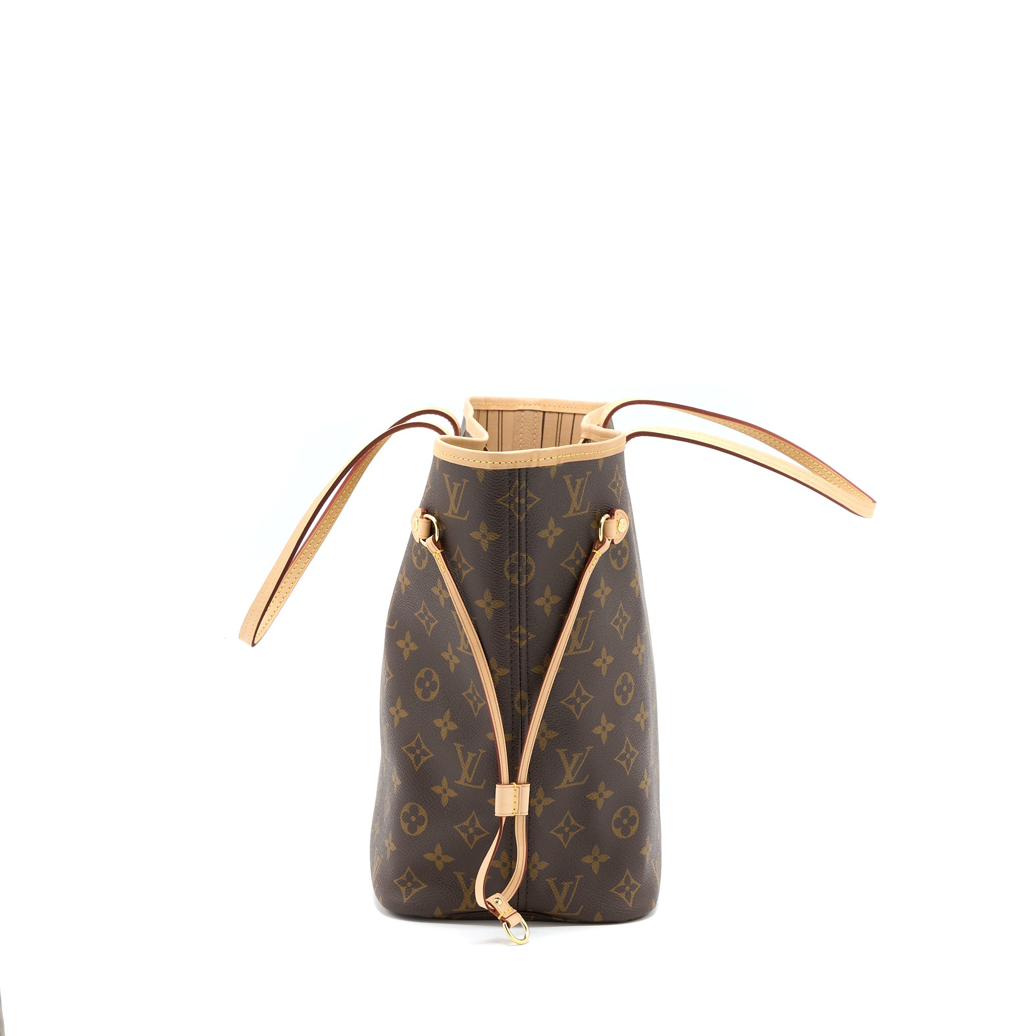 LOUIS VUITTON NEVERFULL MM MONOGRAM CANVAS / BEIGE LGHW