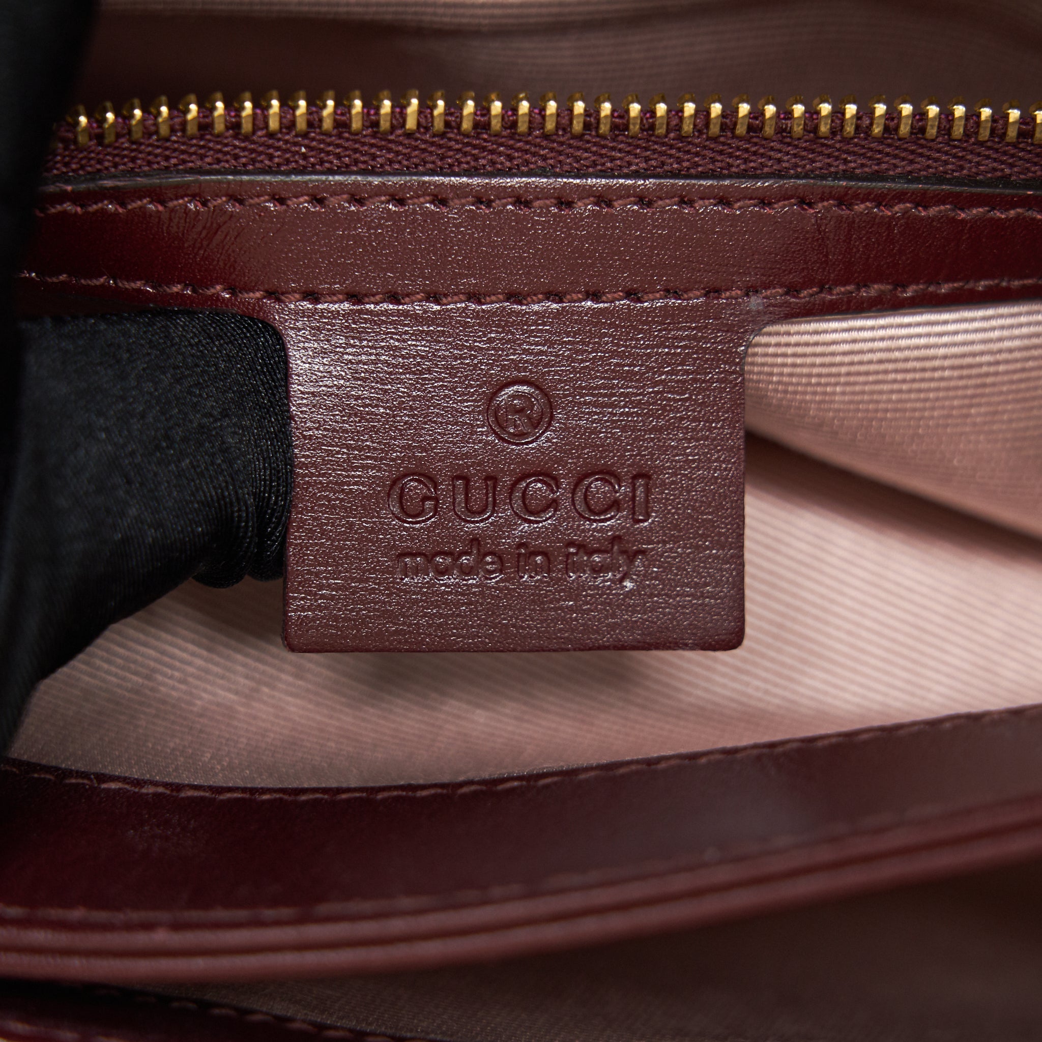 GUCCI ARLI SMALL SHOULDER BAG BURGUNDY WITH GHW