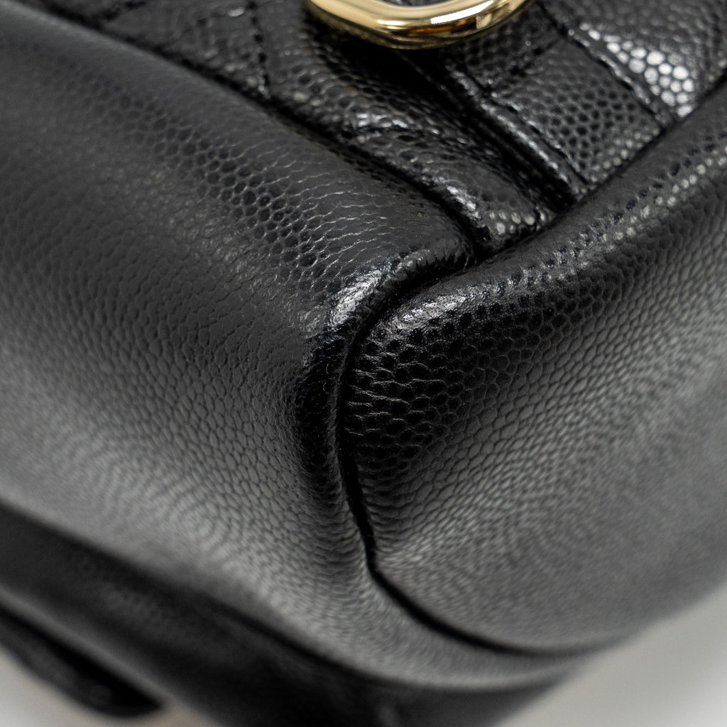 CHANEL TRIPLE PACK BACKPACK CAVIAR BLACK LGHW (MICROCHIP)
