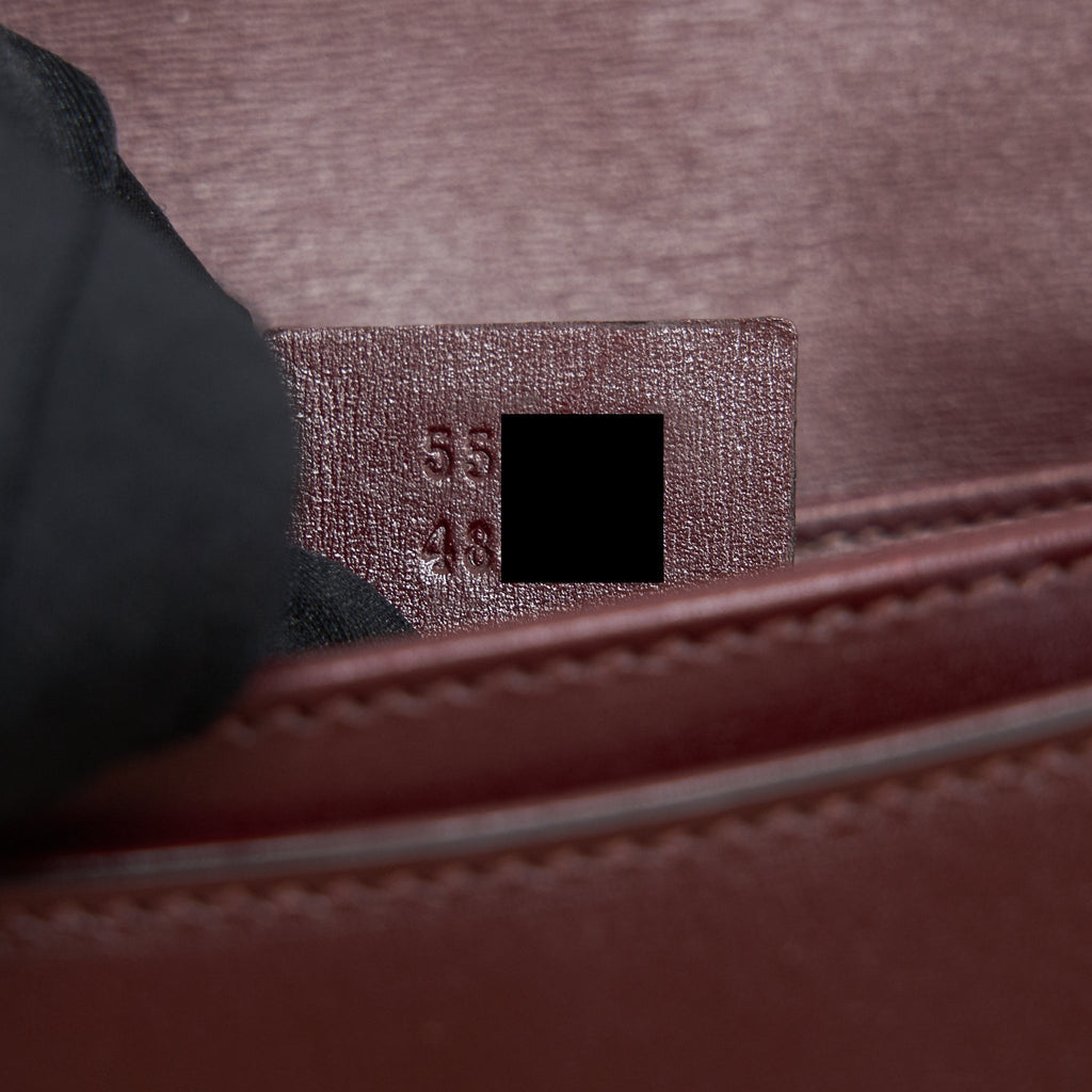GUCCI ARLI SMALL SHOULDER BAG BURGUNDY WITH GHW