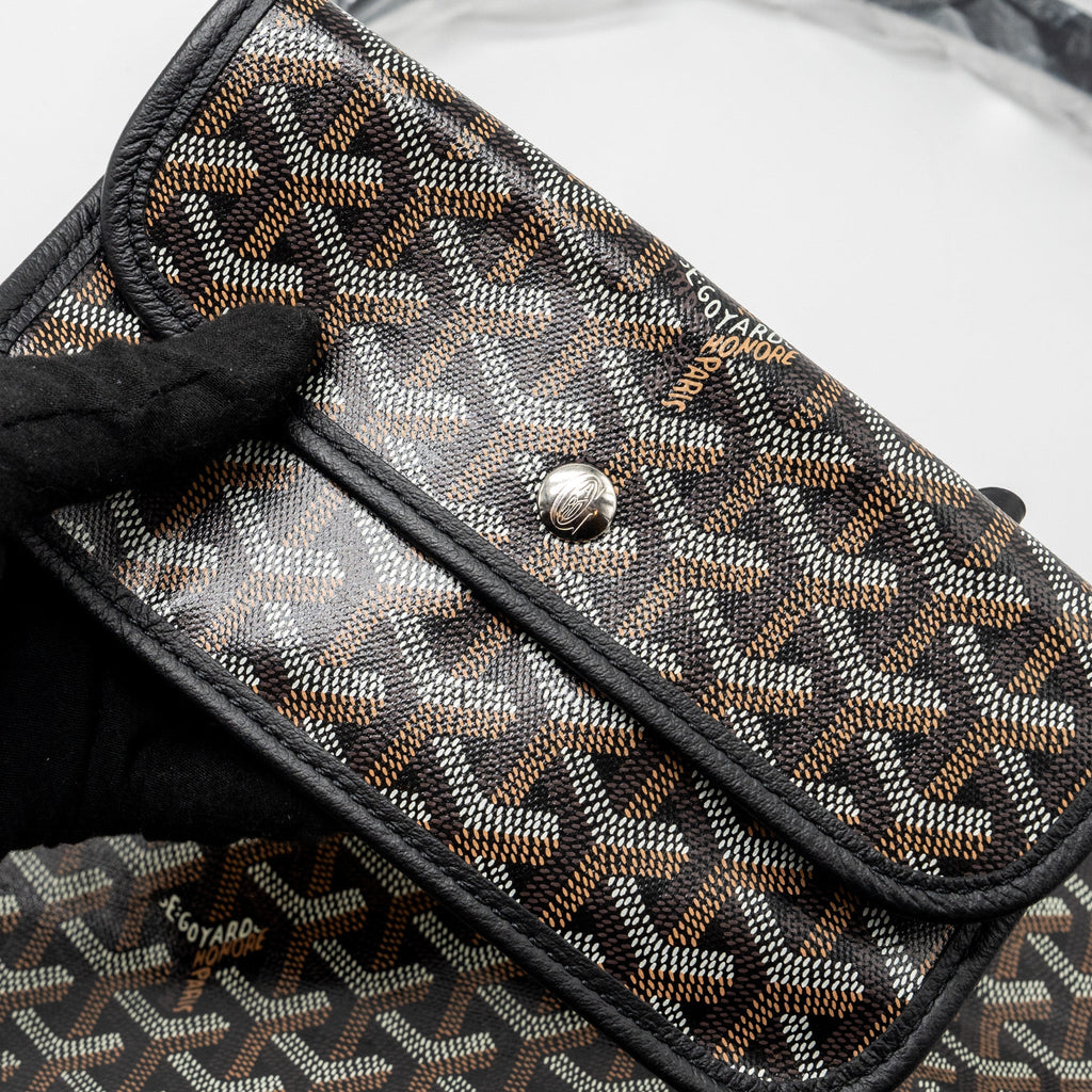 GOYARD BOHEME HOBO BAG GOYARDLINE CANVAS BLACK SHW