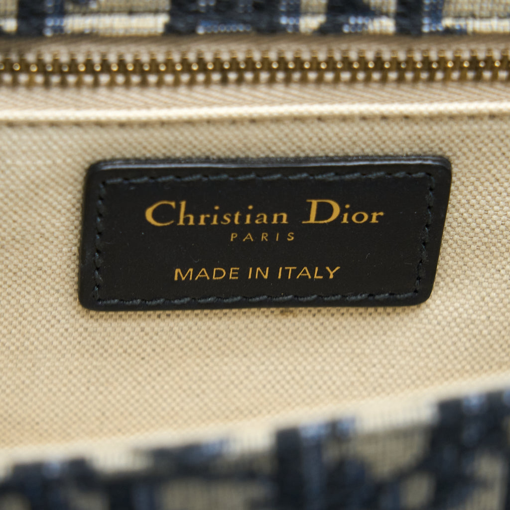 DIOR ADDICT FLAP BAG BLUE DIOR OBLIQUE JACQUARD GHW
