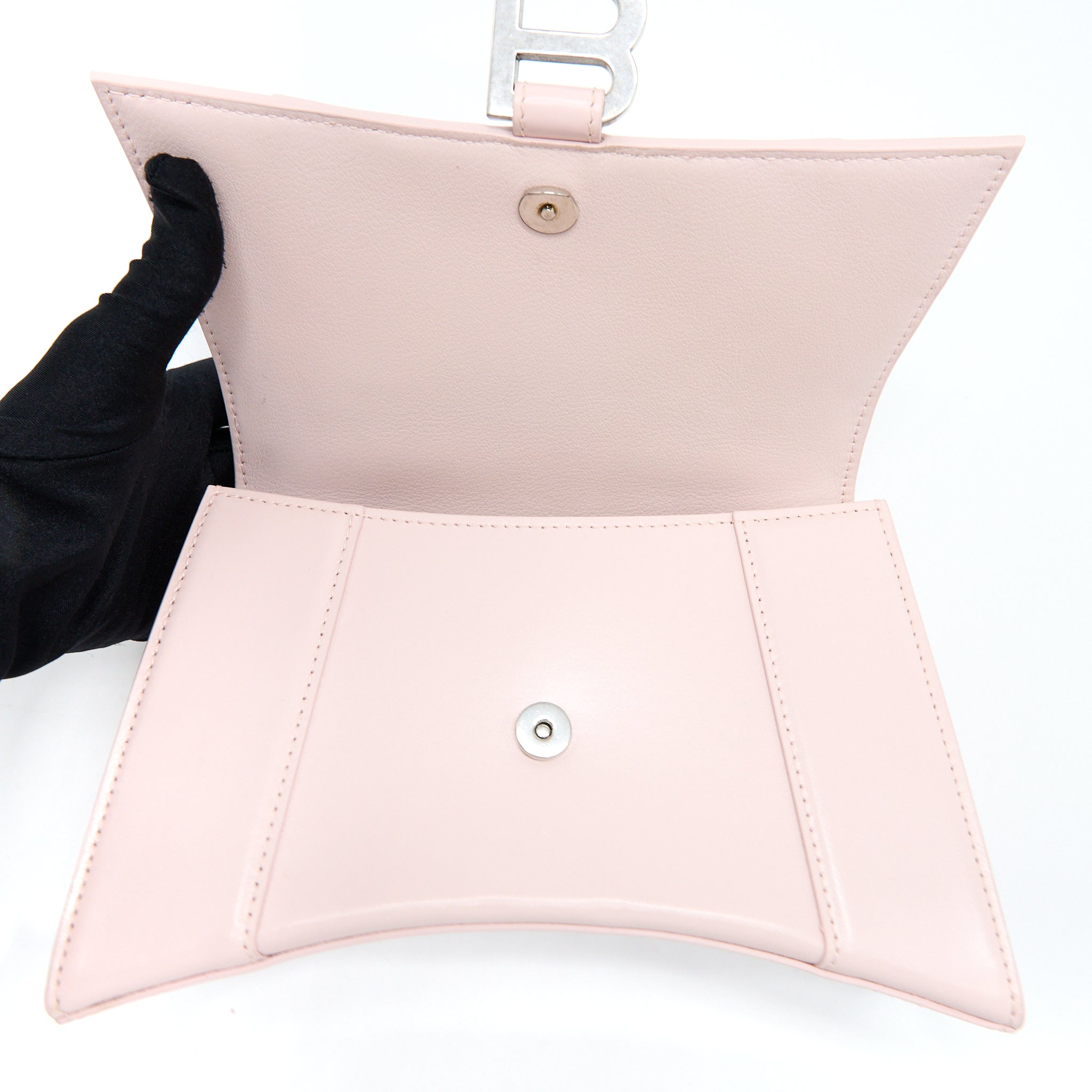 BALENCIAGA HOURGLASS S CALFSKIN PINK SHW
