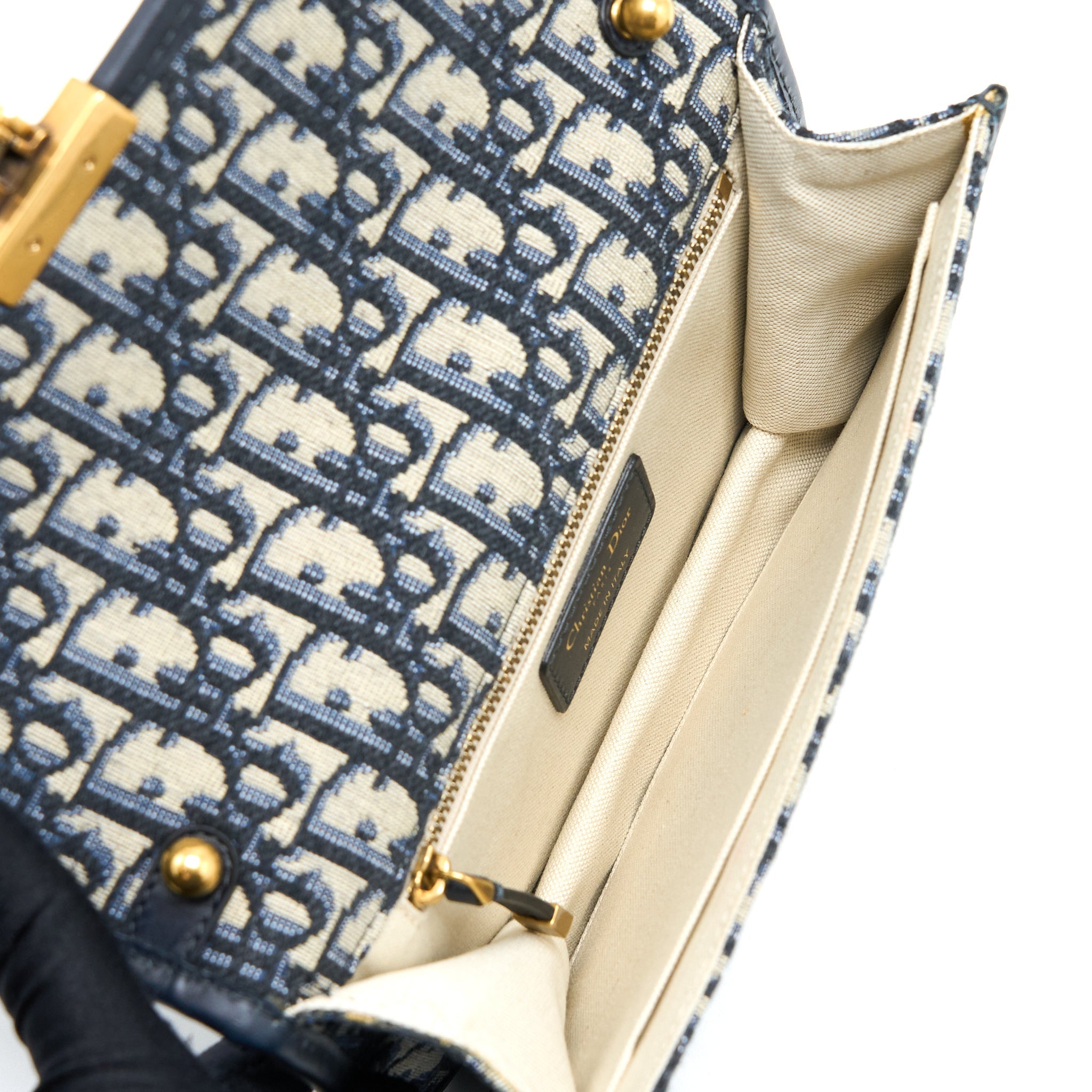 DIOR ADDICT FLAP BAG BLUE DIOR OBLIQUE JACQUARD GHW