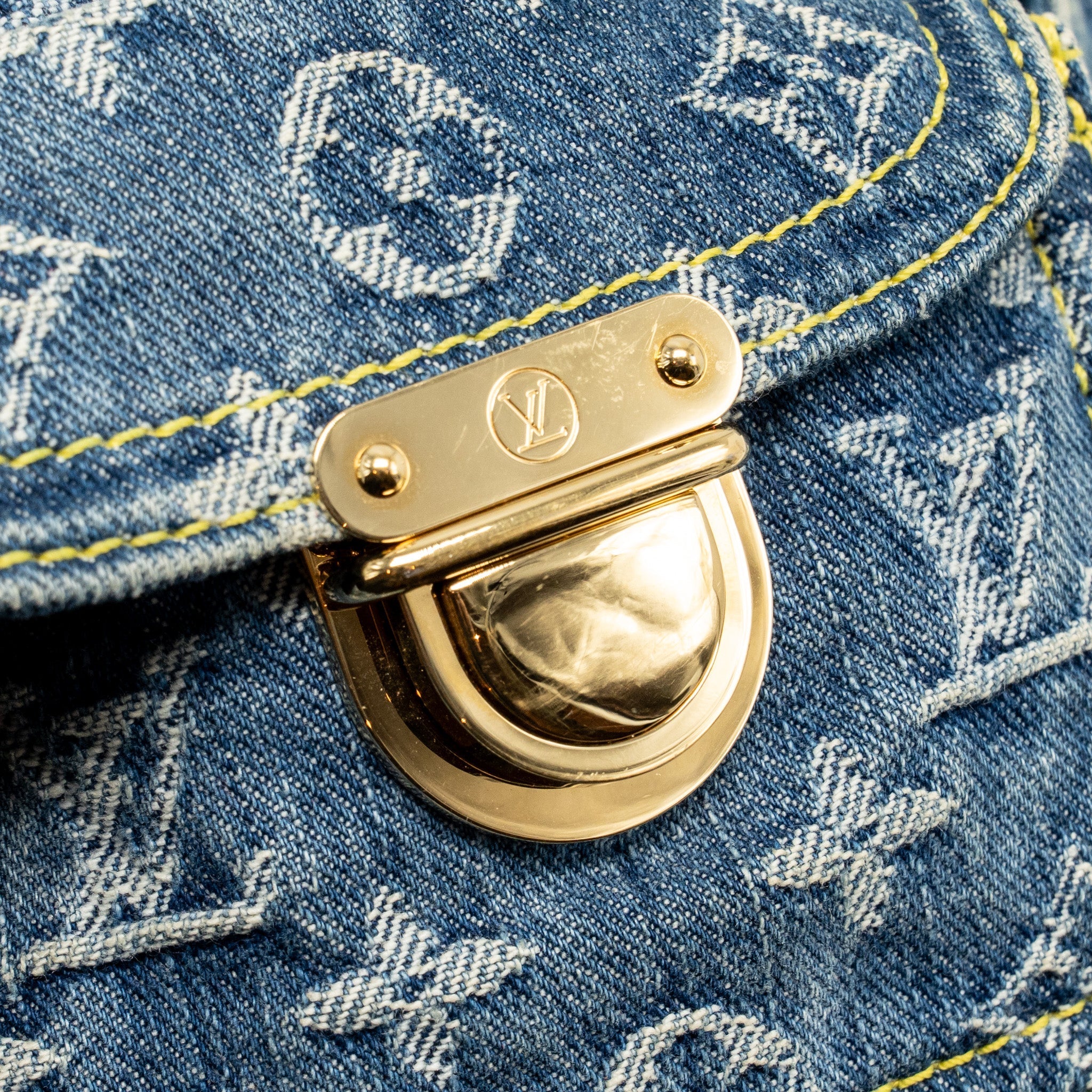 LOUIS VUITTON VINTAGE BAGGY GM SHOULDER BAG MONOGRAM DENIM GHW