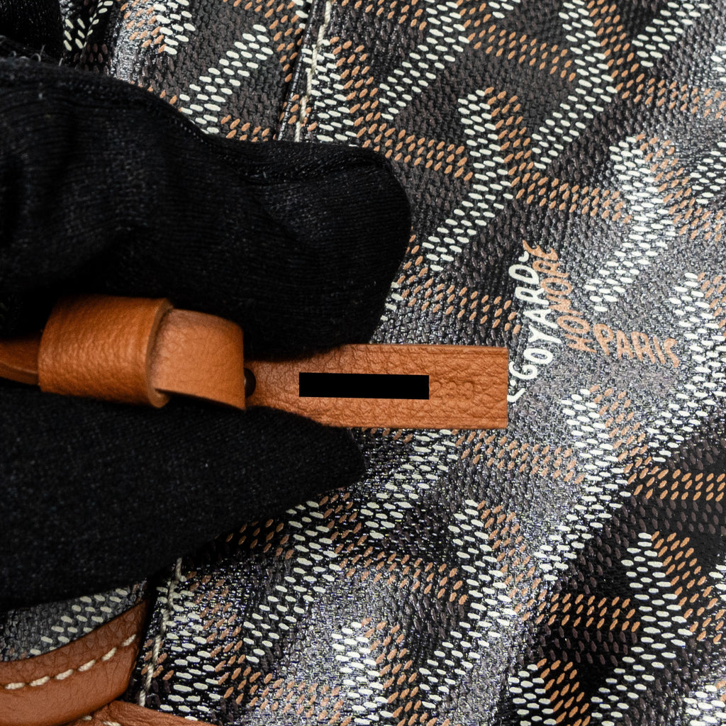 GOYARD BOHEME HOBO BAG CANVAS/ CALFSKIN BLACK/ TAN SHW WITH NECESSAIRE BAG ECRU