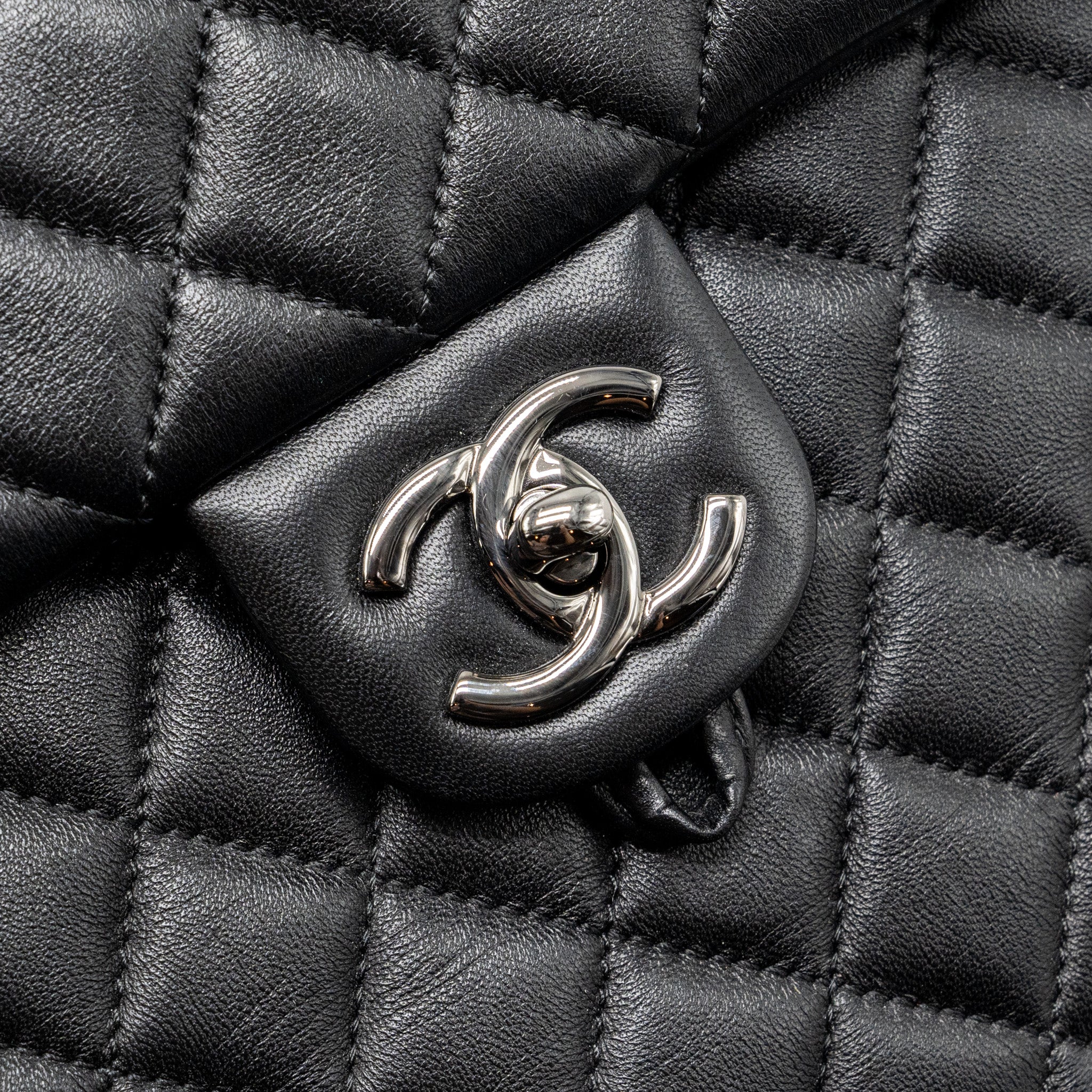 CHANEL SMALL URBAN SPIRIT BACKPACK LAMBSKIN BLACK WITH BLACK HARDWARE