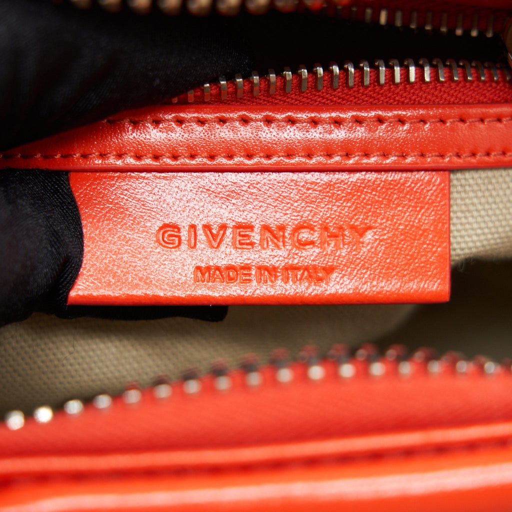 GIVENCHY MINI ANTIGONA BAG ORANGE SHW BOX CALF SKIN