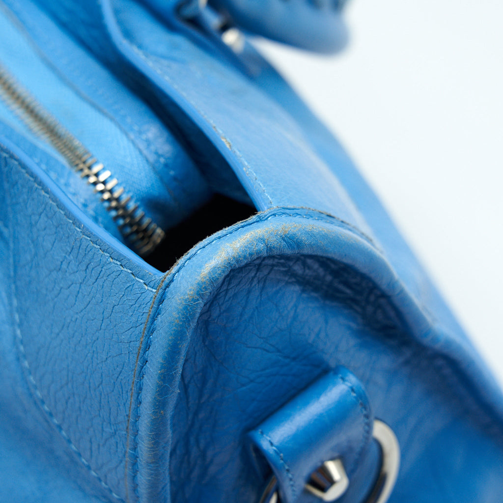 BALENCIAGA CITY BAG IN BLUE WITH SHW