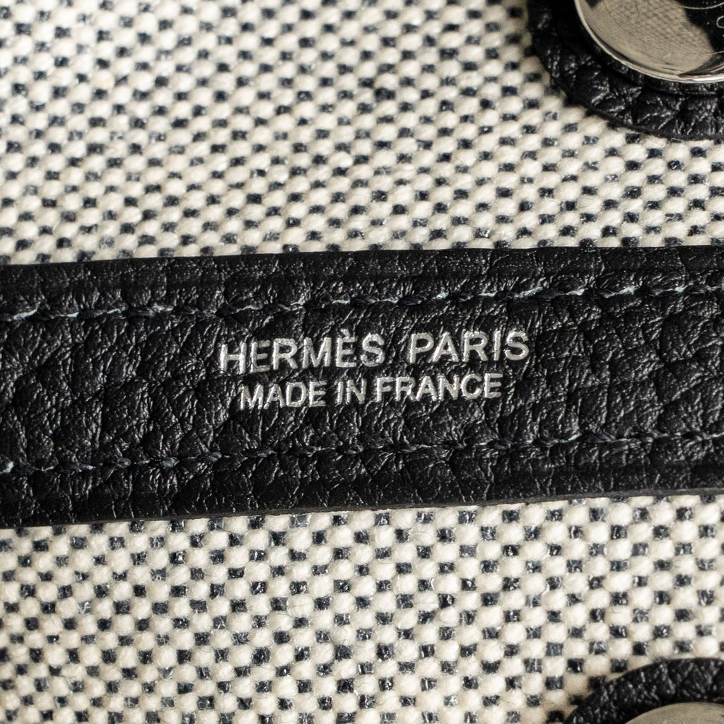 HERMES NEO GARDEN PARTY 23 NEGONDA / CANVAS ECRU / BLACK SHW