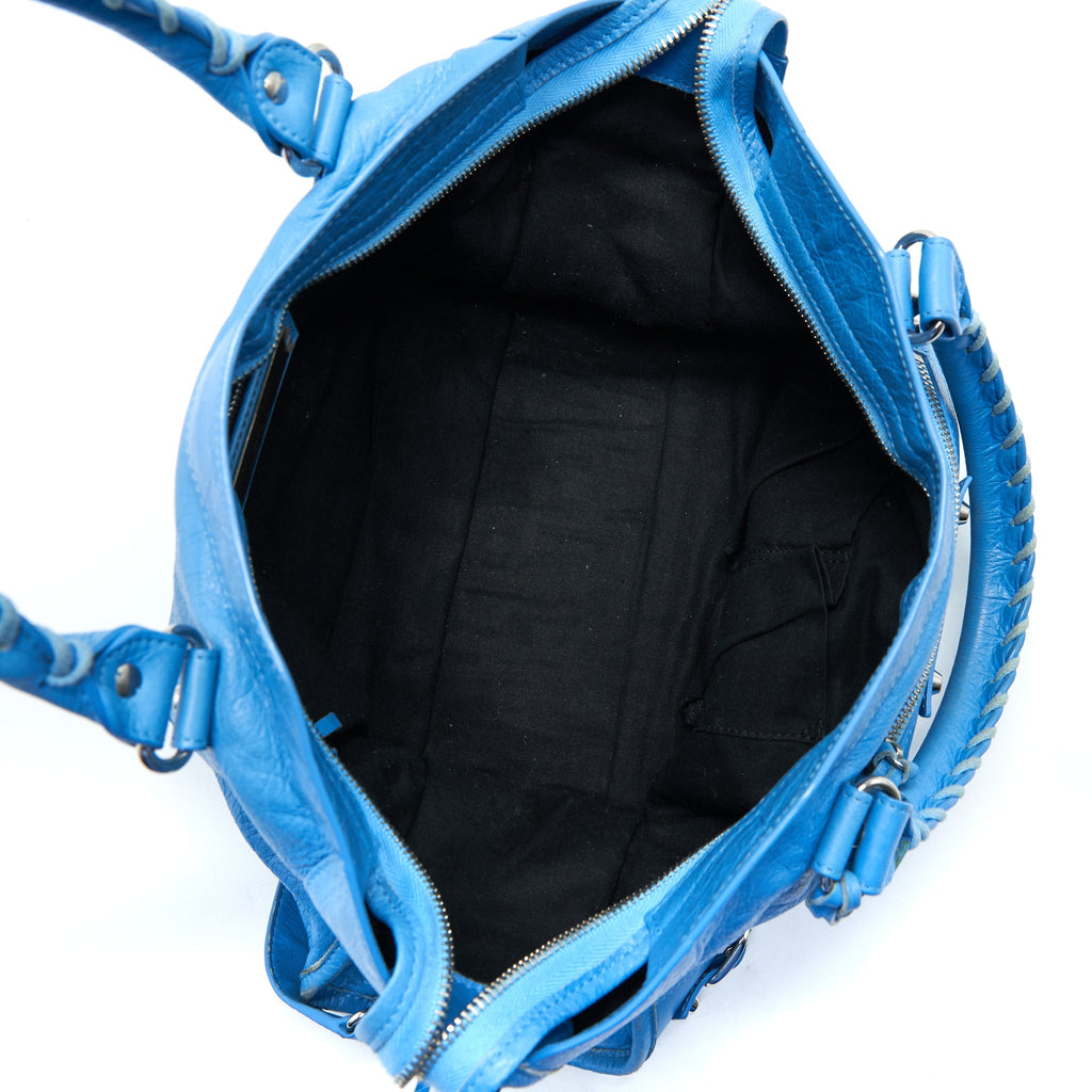 BALENCIAGA CITY BAG IN BLUE WITH SHW