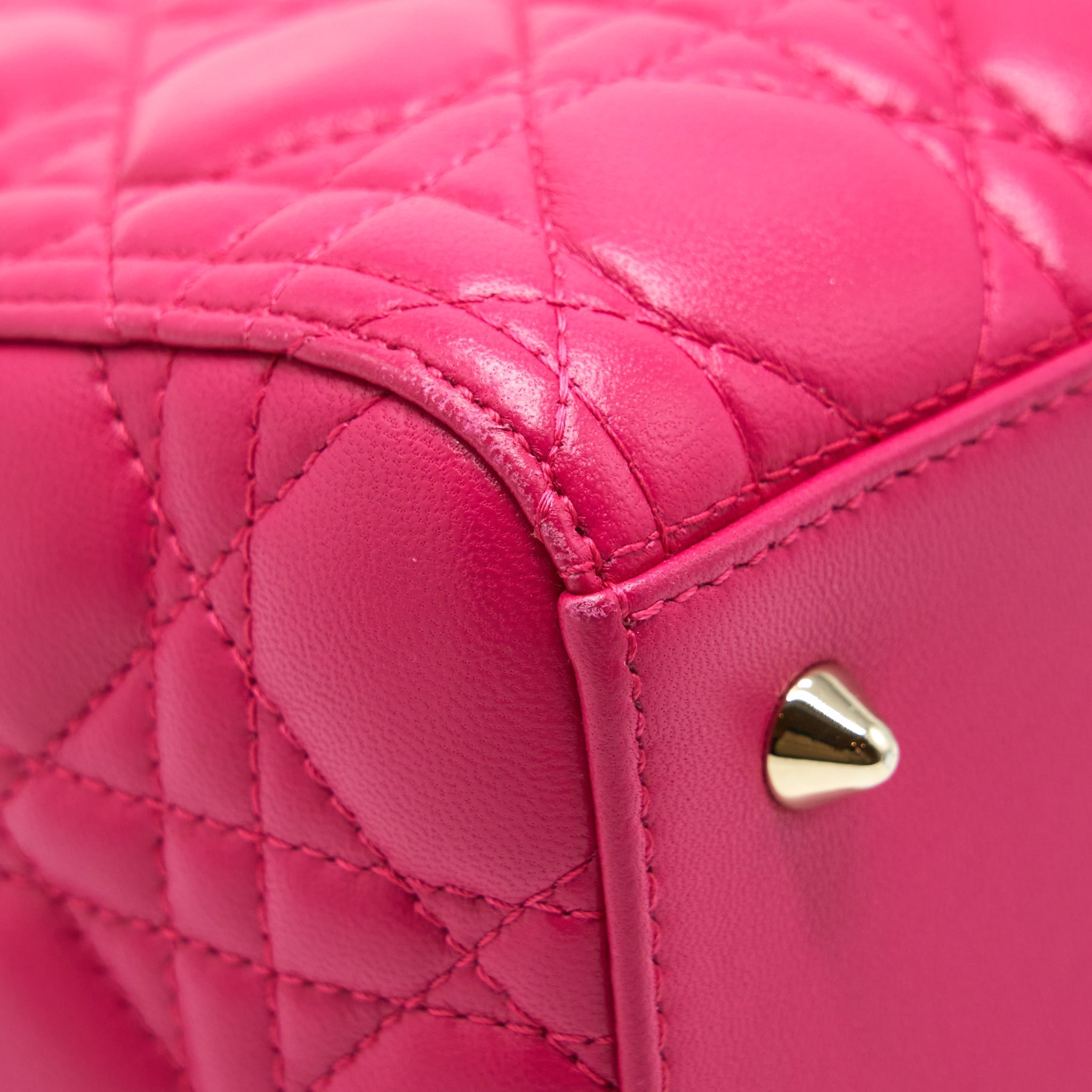 DIOR LADY DIOR MEDIUM LAMBSKIN PINK GHW