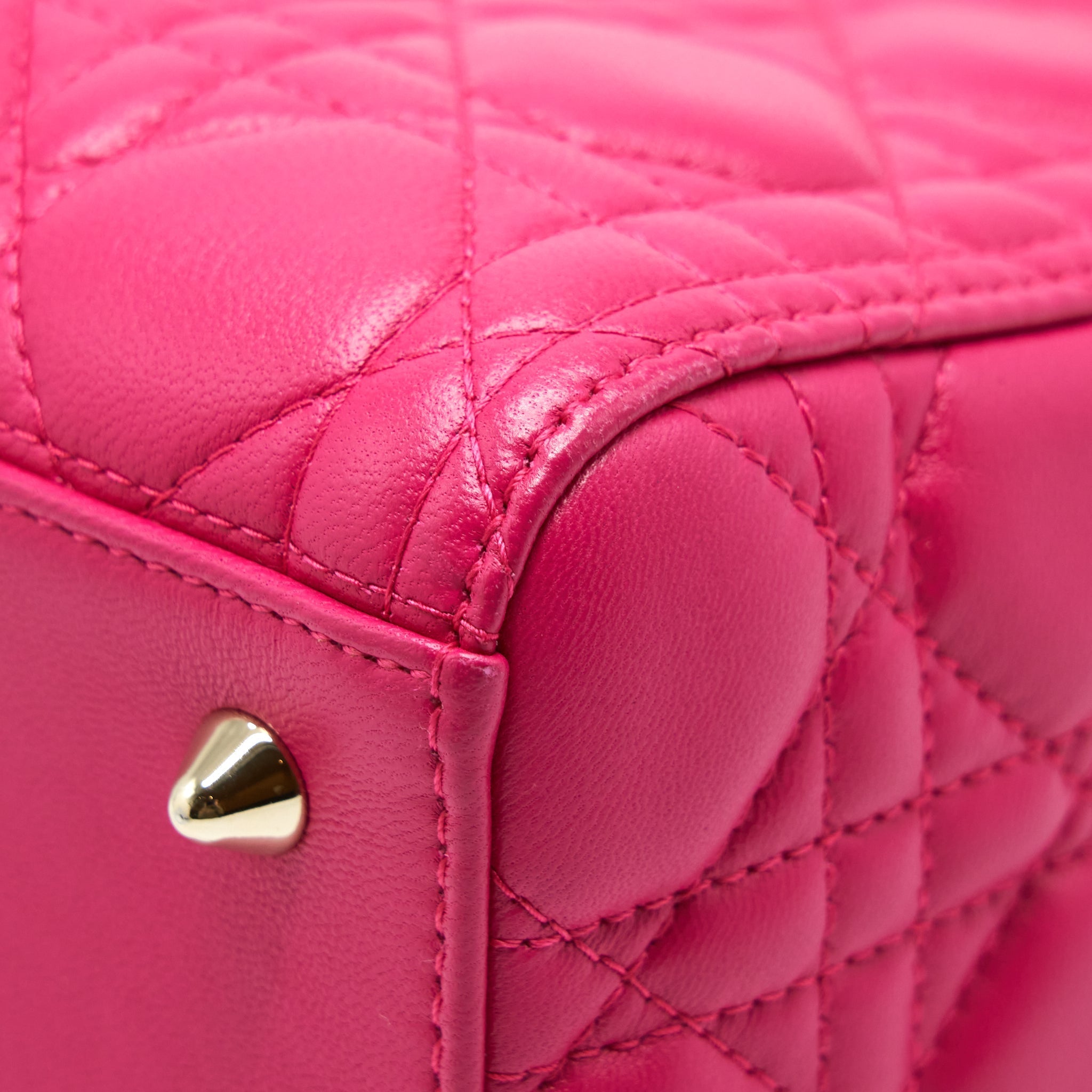 DIOR LADY DIOR MEDIUM LAMBSKIN PINK GHW