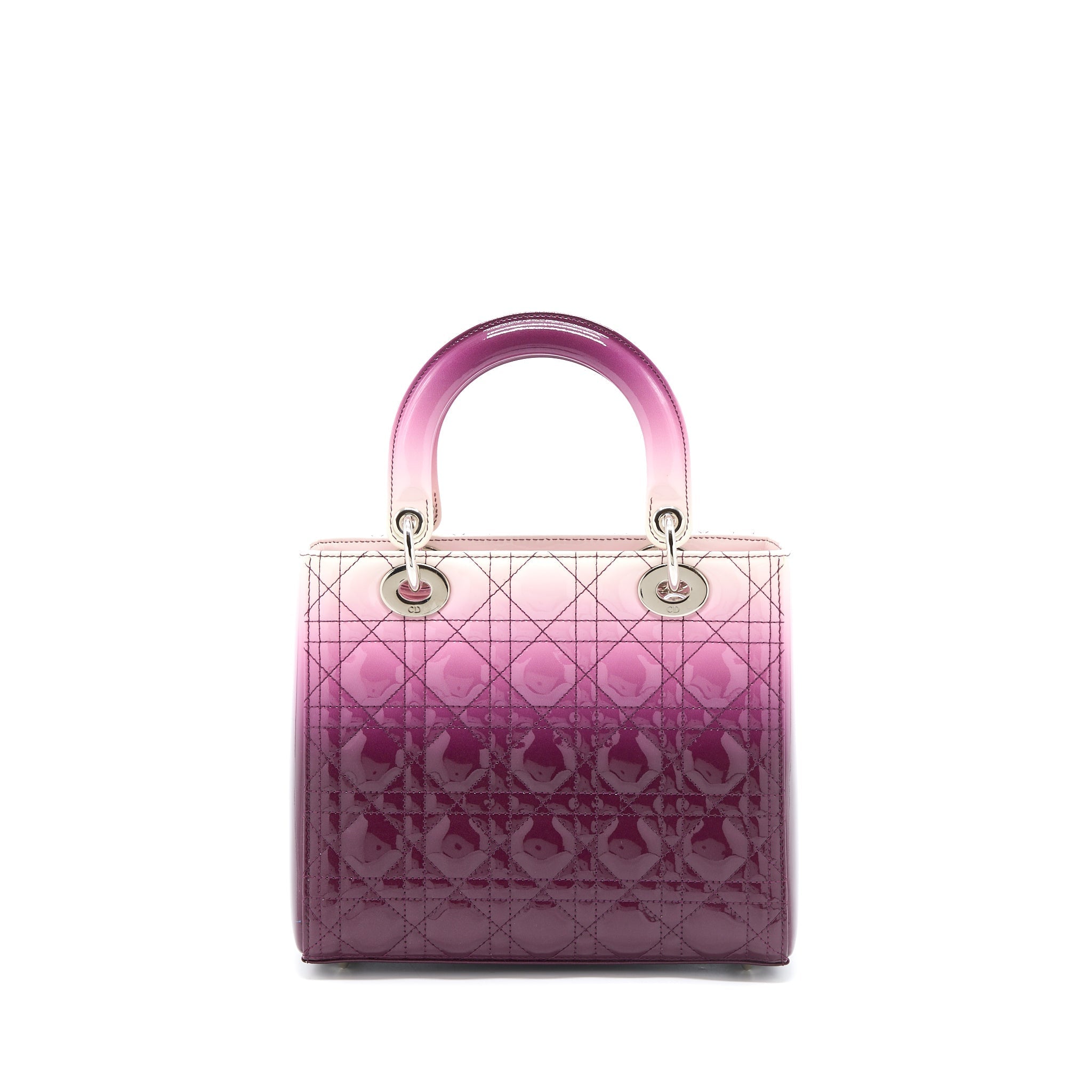 DIOR MEDIUM LADY DIOR PATENT WHITE/PURPLE SHW