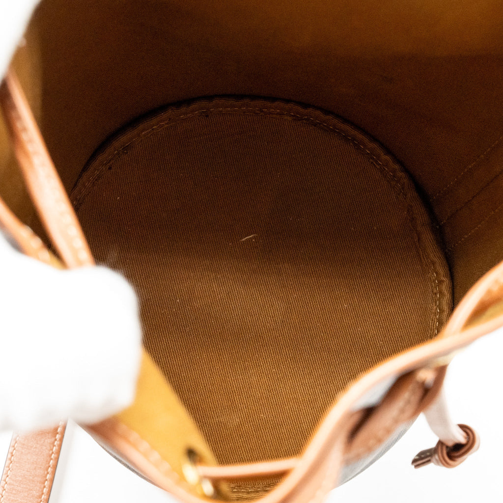 CELINE SMALL DRAWSTRING BAG TRIOMPHE CANVAS / CALFSKIN TAN GHW