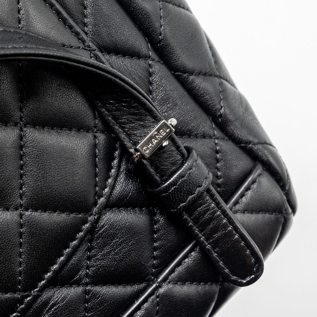 CHANEL SMALL URBAN SPIRIT BACKPACK LAMBSKIN BLACK WITH BLACK HARDWARE