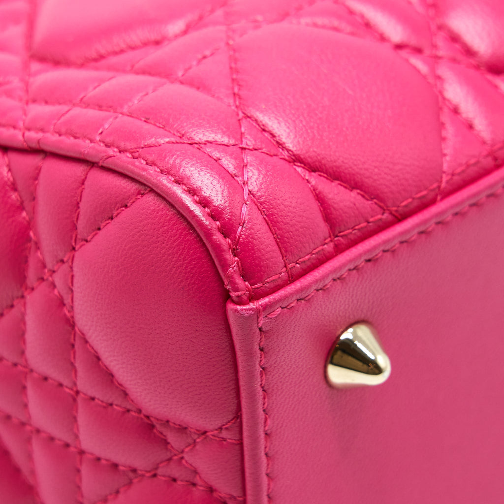 DIOR LADY DIOR MEDIUM LAMBSKIN PINK GHW