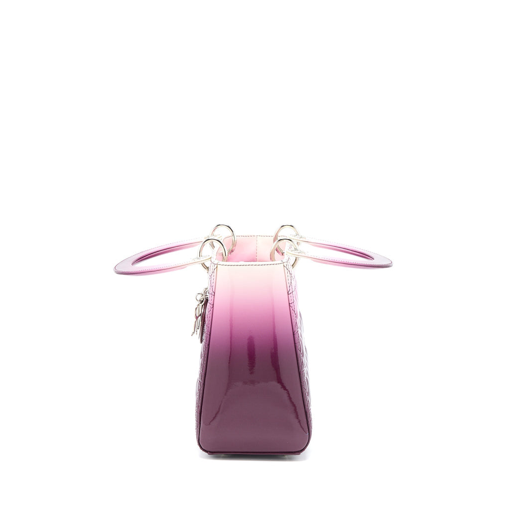 DIOR MEDIUM LADY DIOR PATENT WHITE/PURPLE SHW