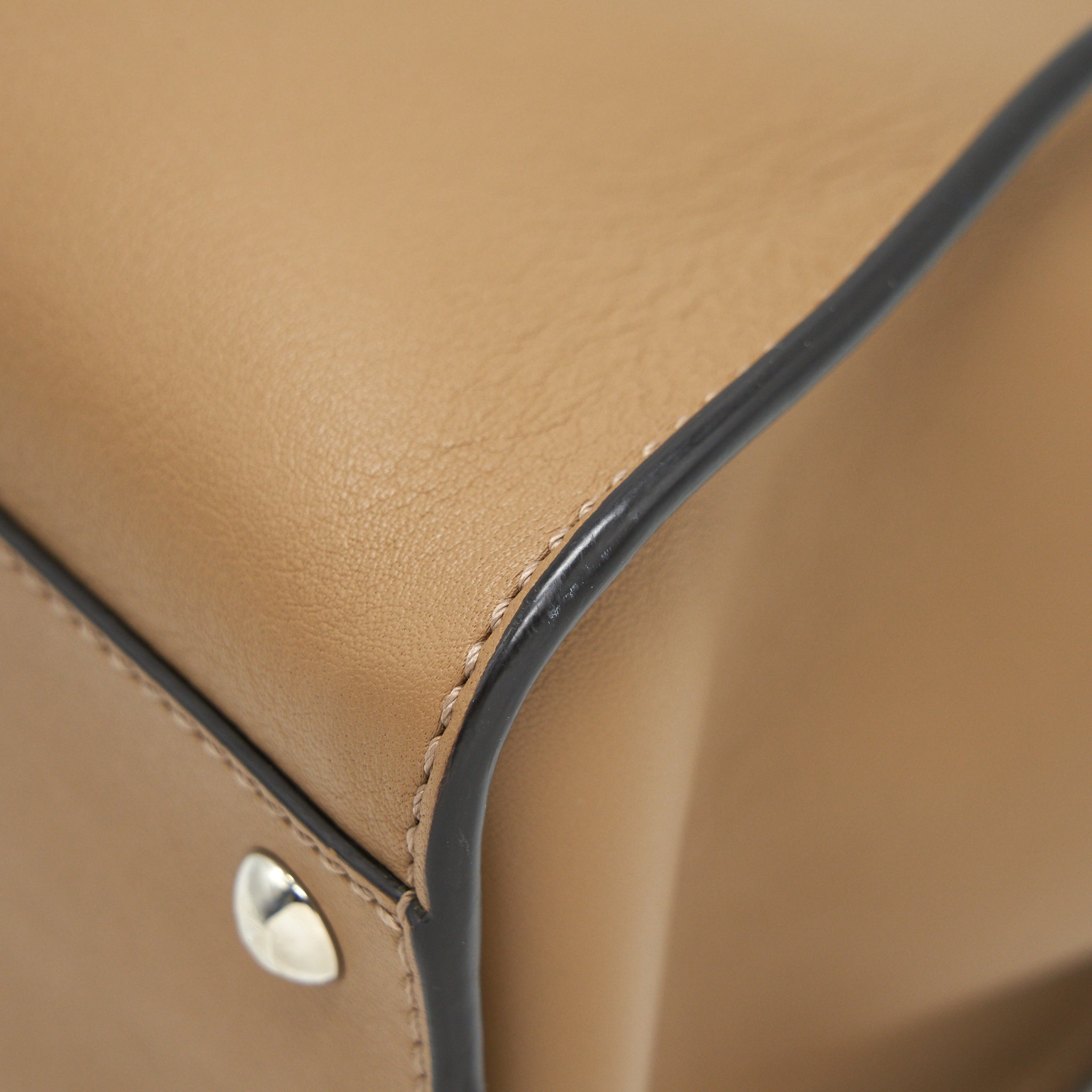 FENDI MEDIUM PEEKABOO BAG DARK BEIGE WITH SHW