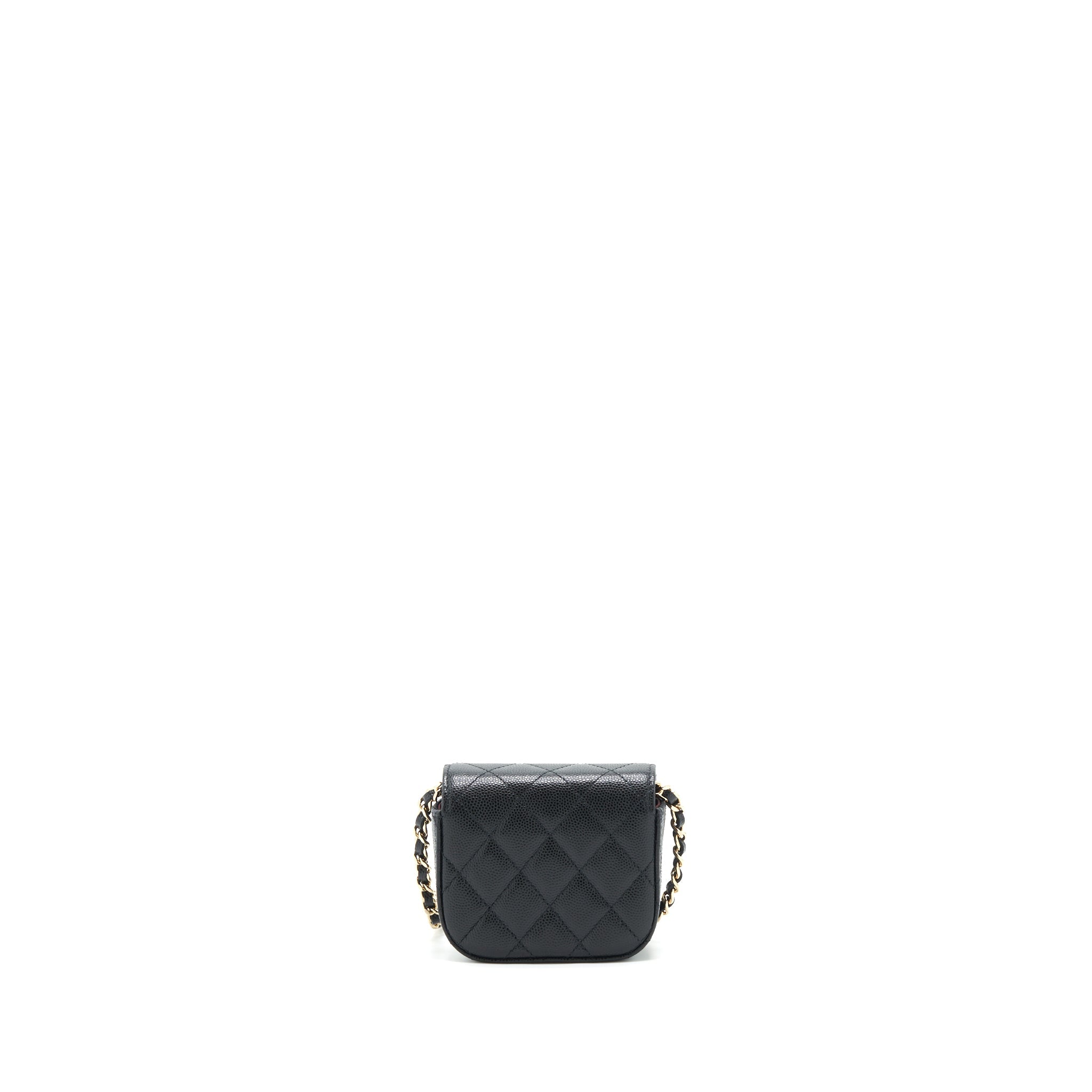 CHANEL MINI FLAP VANITY WITH CHAIN CAVIAR BLACK LGHW