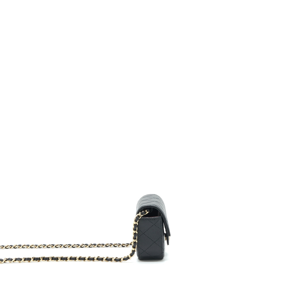 CHANEL MINI FLAP VANITY WITH CHAIN CAVIAR BLACK LGHW