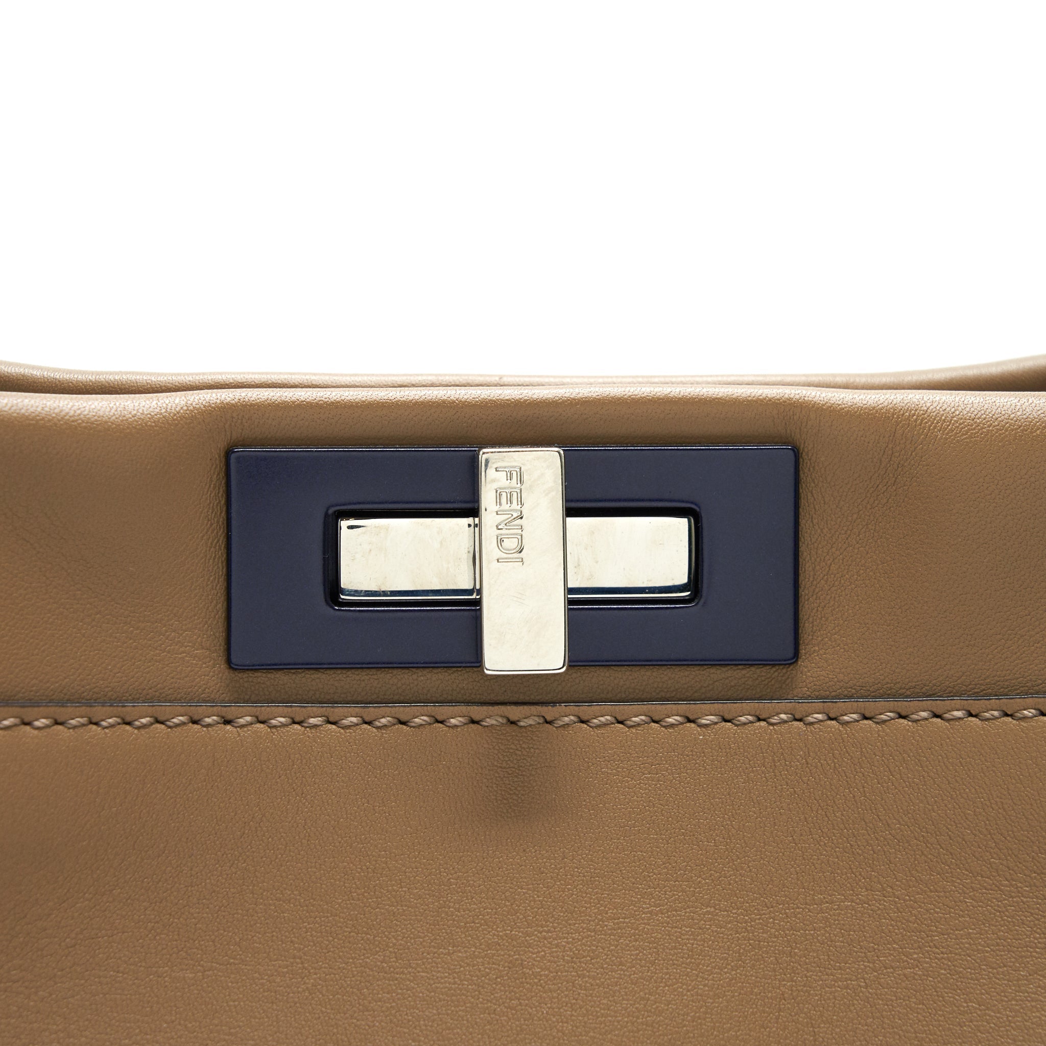 FENDI MEDIUM PEEKABOO BAG DARK BEIGE WITH SHW