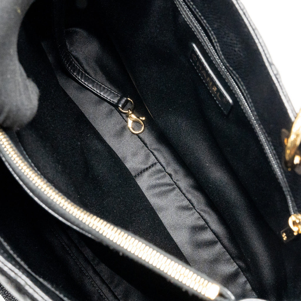 CHANEL GRAND SHOPPING TOTE BAG CAVIAR BLACK GHW