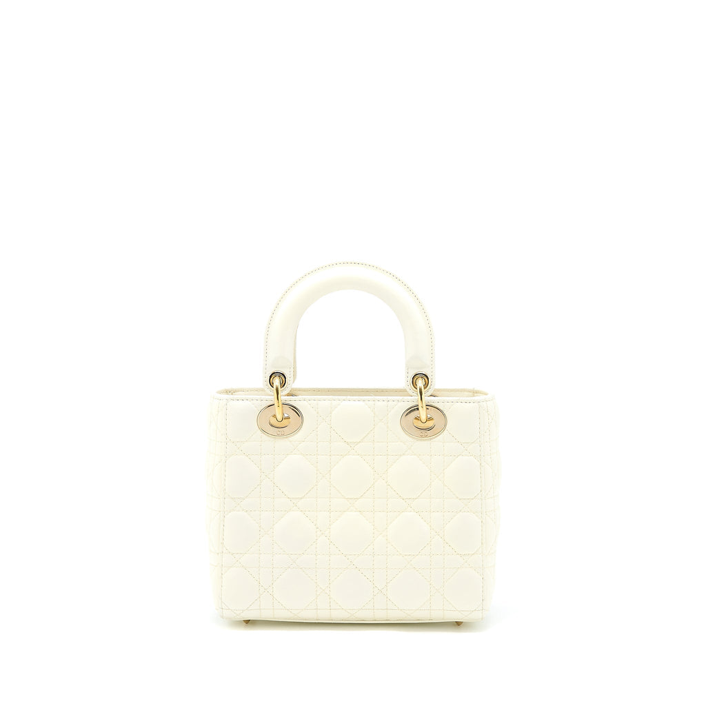 DIOR SMALL LADY DIOR MY ABCDIOR BAG LAMBSKIN WHITE LGHW
