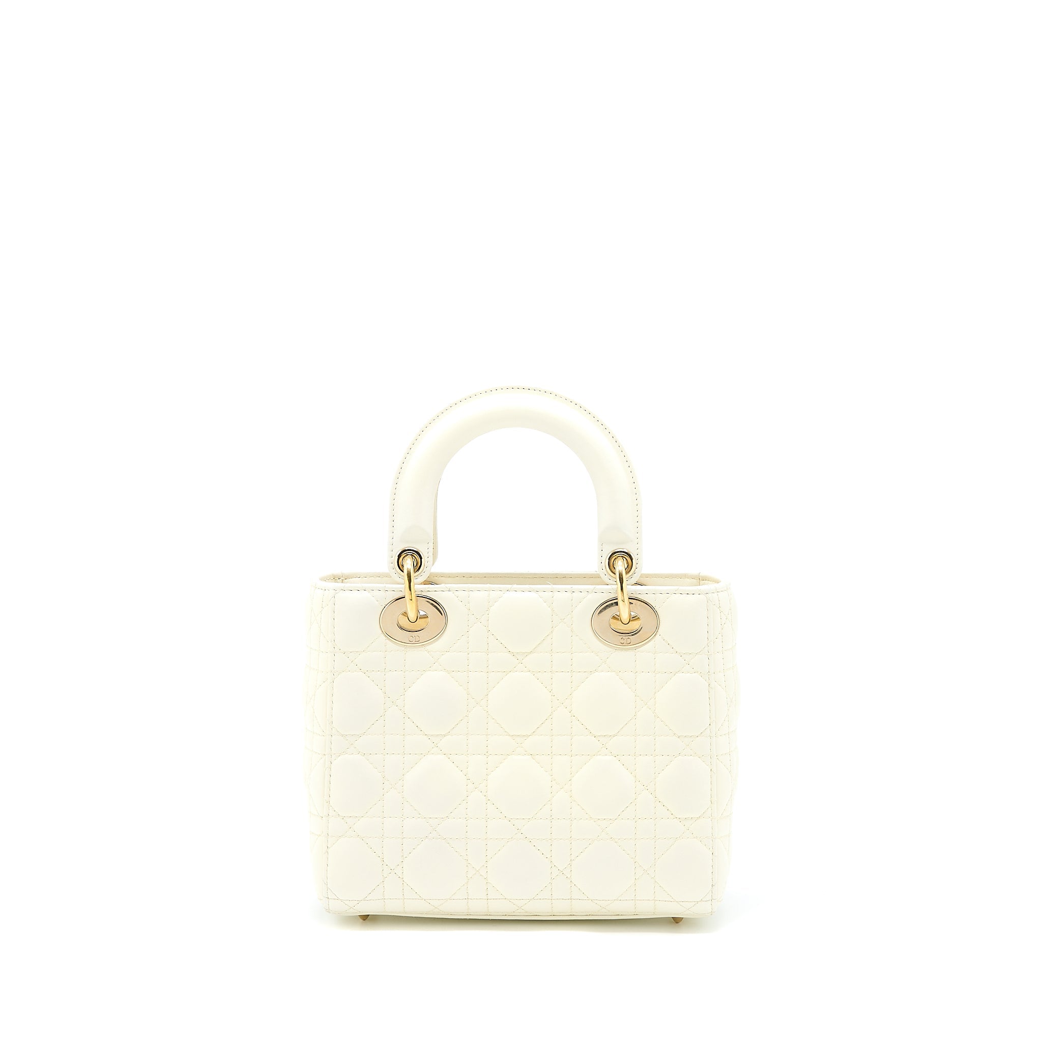DIOR SMALL LADY DIOR MY ABCDIOR BAG LAMBSKIN WHITE LGHW
