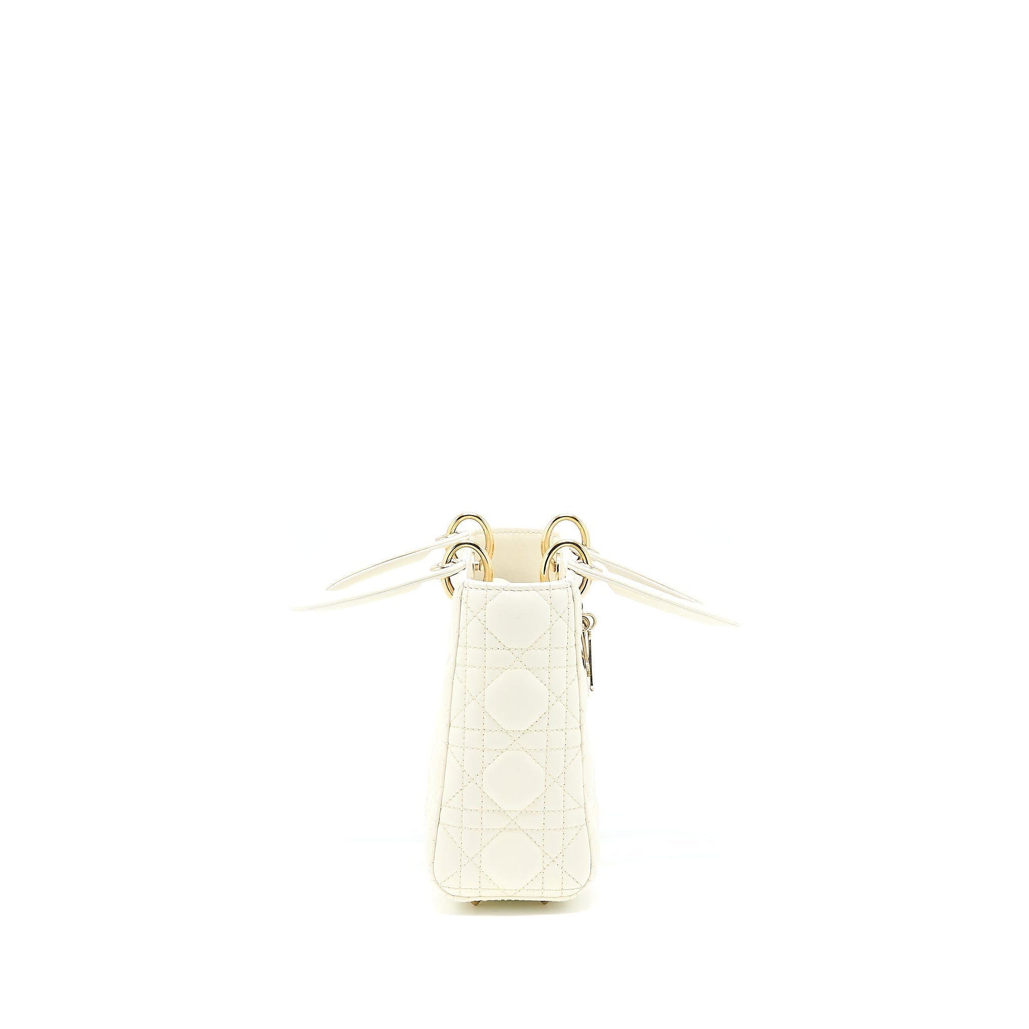 DIOR SMALL LADY DIOR MY ABCDIOR BAG LAMBSKIN WHITE LGHW