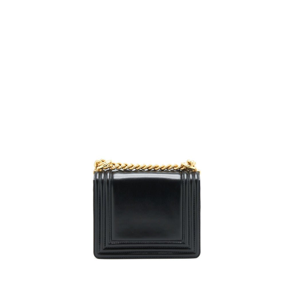 CHANEL 22P MINI BOY CHAIN HANDBAG CALFSKIN BLACK GHW