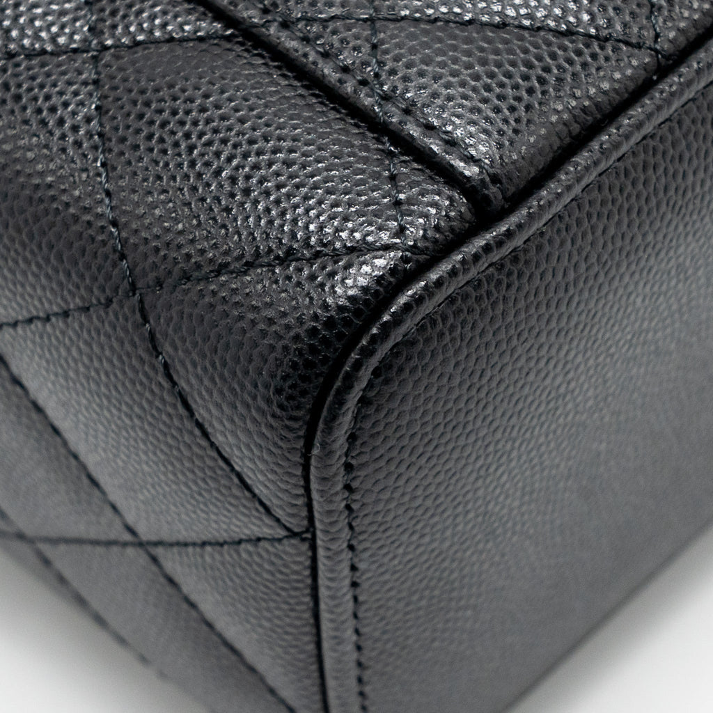 CHANEL LONG VANITY CASE CAVIAR BLACK LGHW