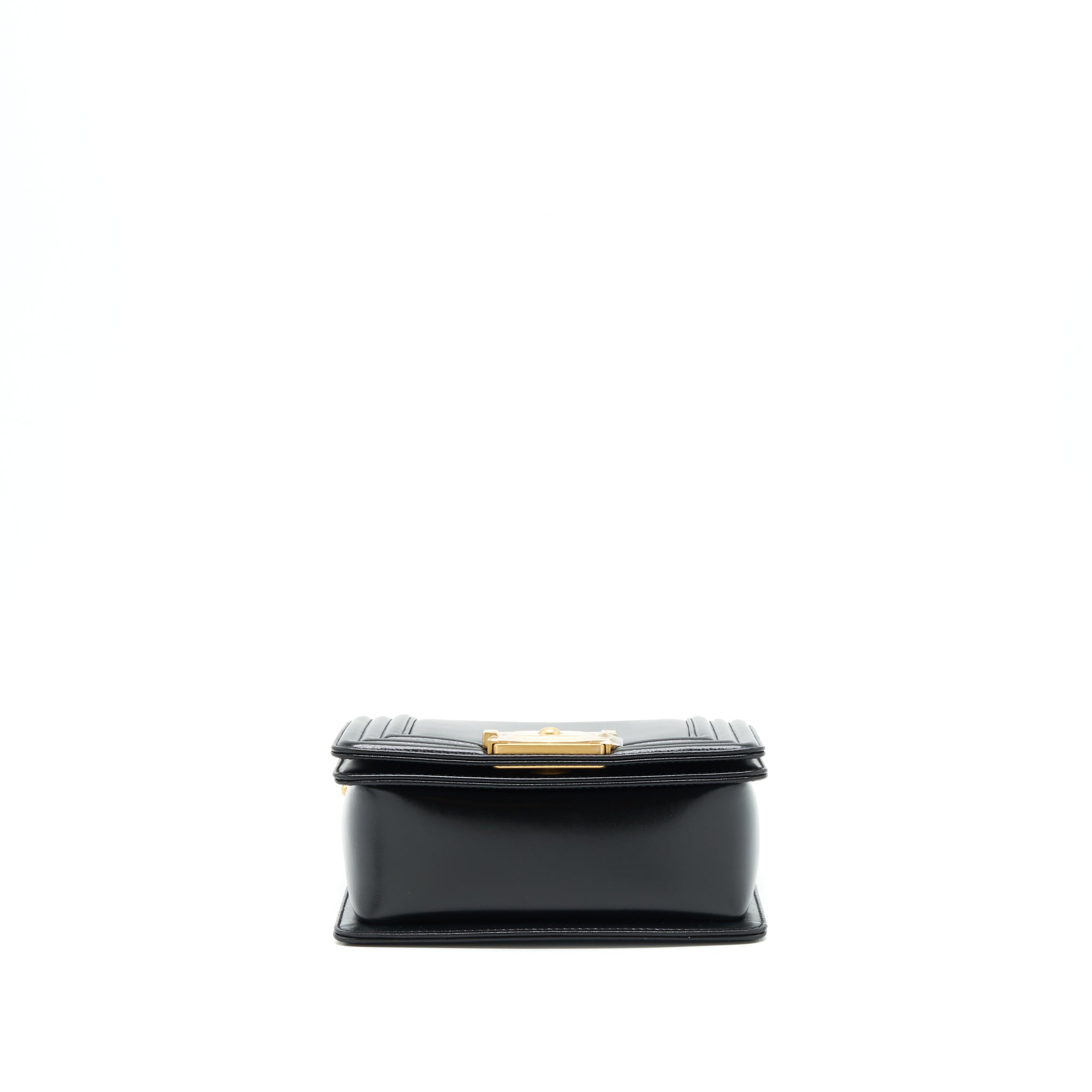 CHANEL 22P MINI BOY CHAIN HANDBAG CALFSKIN BLACK GHW