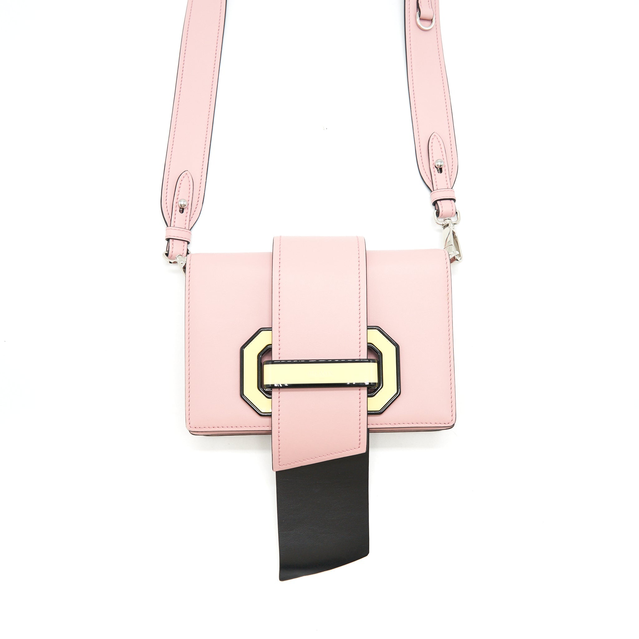 PRADA PLEX RIBBON BAG WITH CITY CALFSKIN PINK