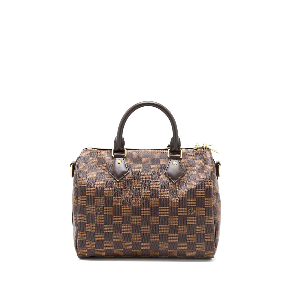 LOUIS VUITTON SPEEDY BANDOULIERE 25 DAMIER EBENE CANVAS GHW