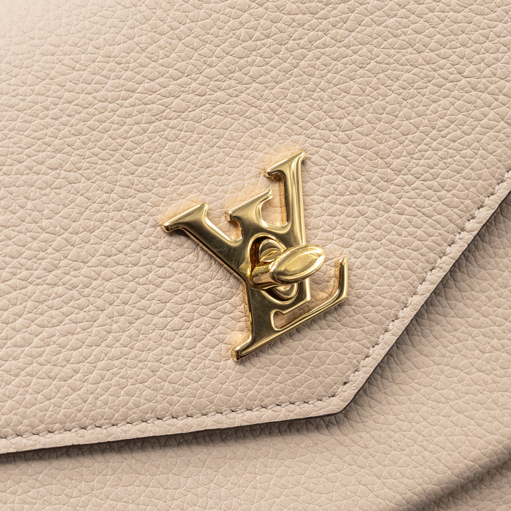 LOUIS VUITTON MYLOCKME CHAIN POCHETTE CALFSKIN GREIGE BEIGE GHW
