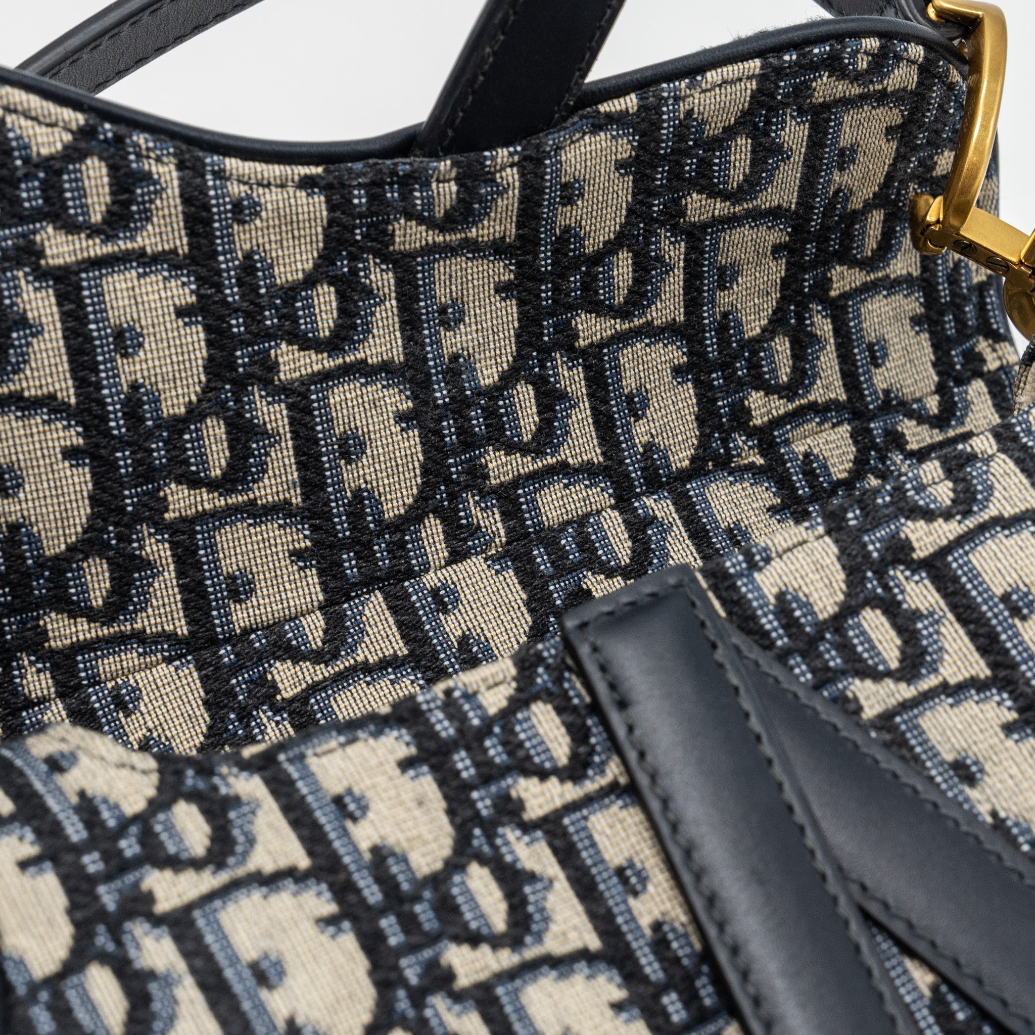 DIOR MINI SADDLE BAG BLUE OBLIQUE JACQUARD GHW