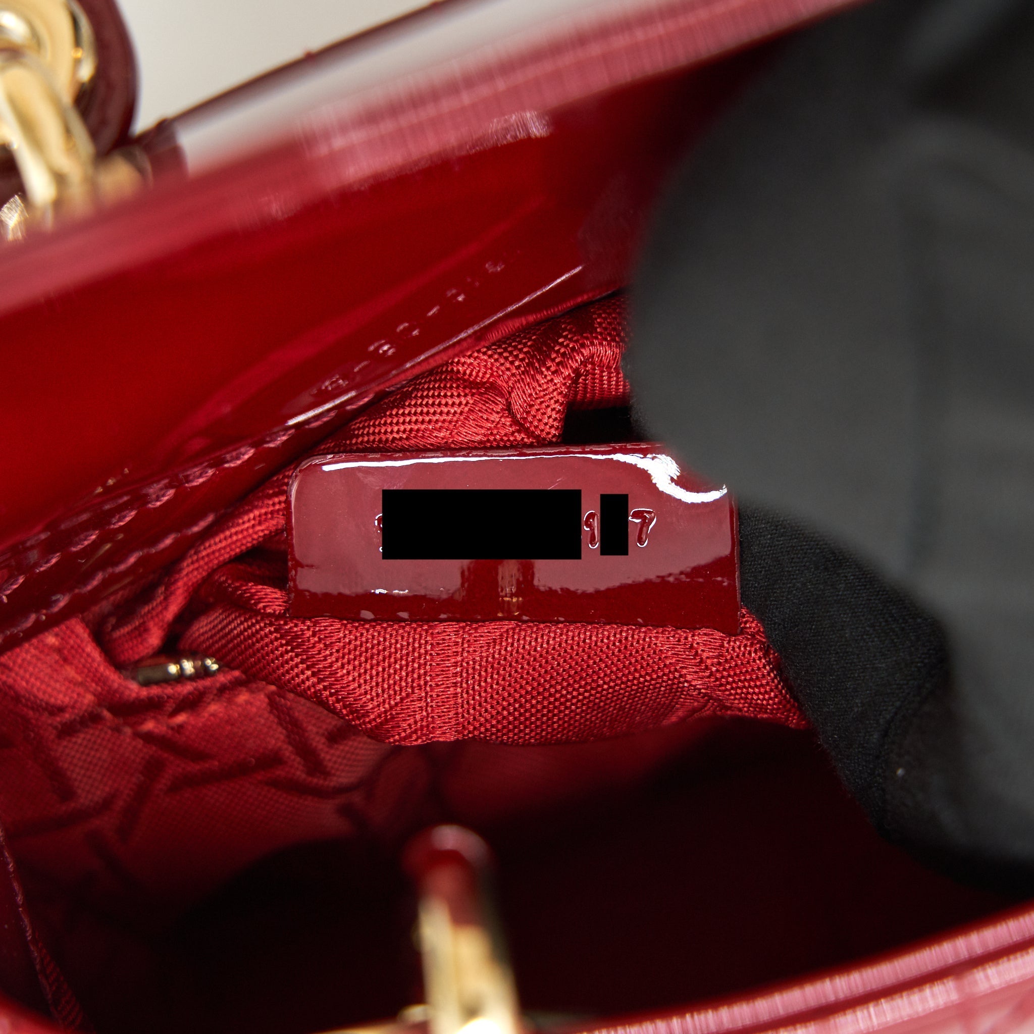DIOR MINI LADY DIOR PATENT LEATHER IN RED