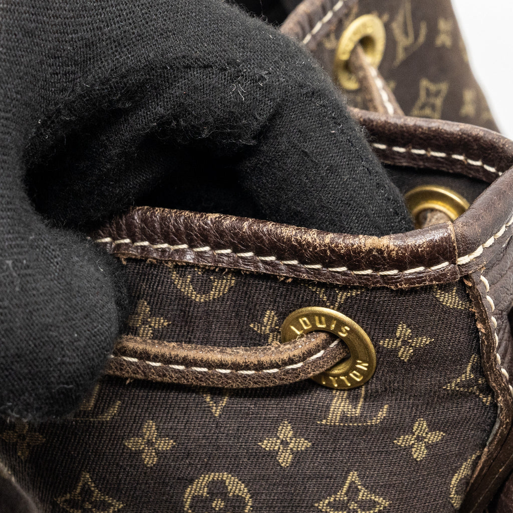 LOUIS VUITTON LIN NOE BAG FABRIC/LEATHER EBENE GHW