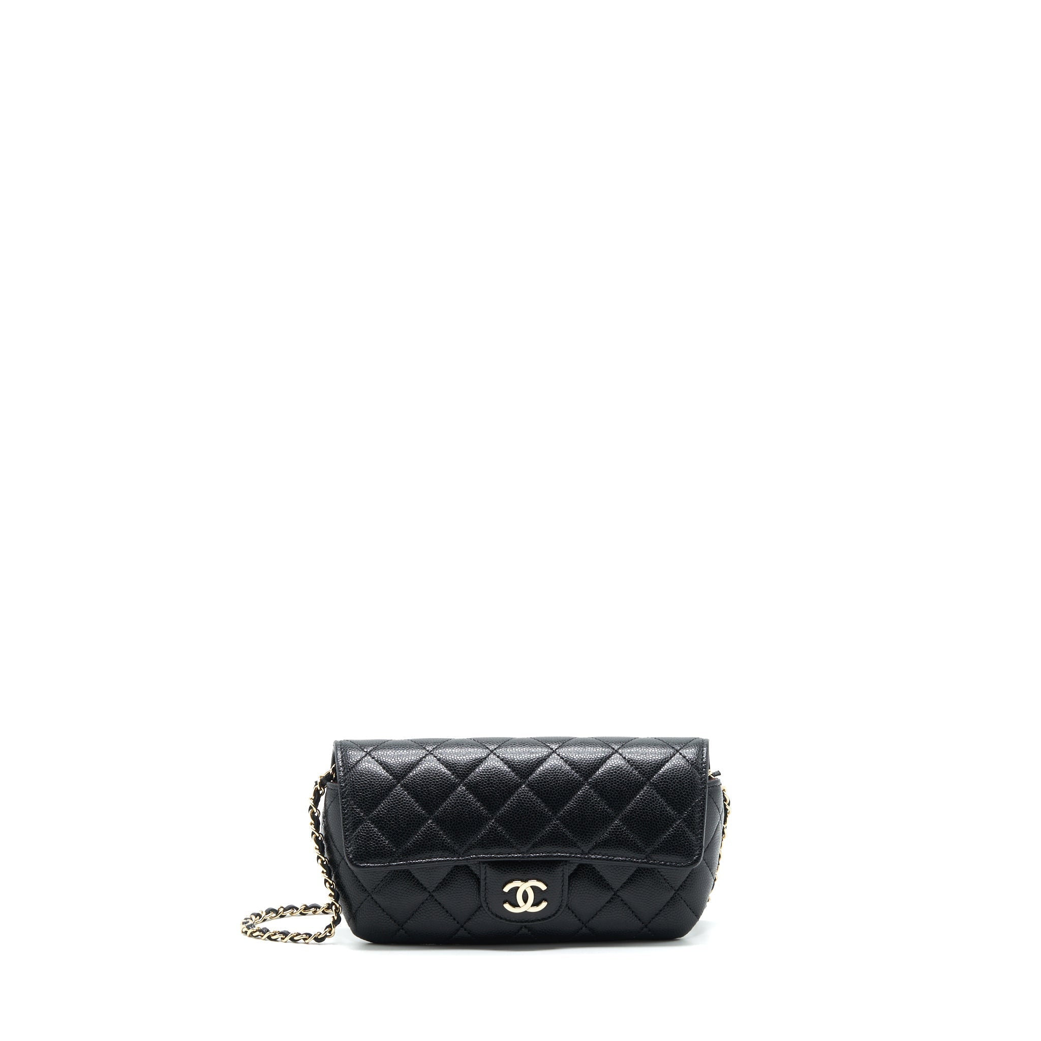 CHANEL MINI GLASS CASE BAG CAVIAR BLACK LGHW