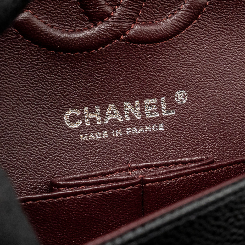 CHANEL SMALL CLASSIC DOUBLE FLAP BAG CAVIAR BLACK SHW