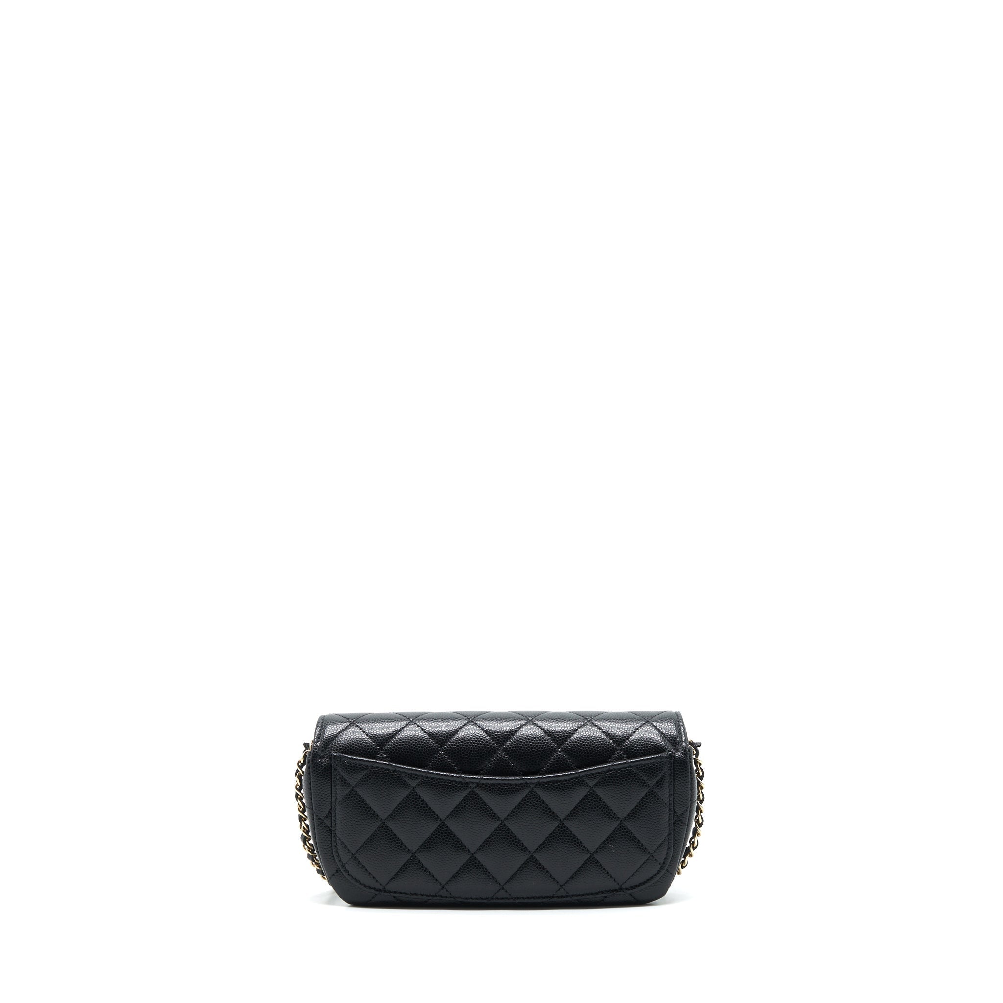 CHANEL MINI GLASS CASE BAG CAVIAR BLACK LGHW