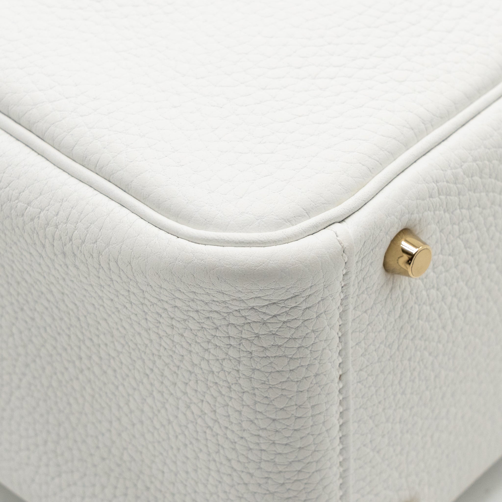 HERMES MINI LINDY CLEMENCE NEW WHITE GHW